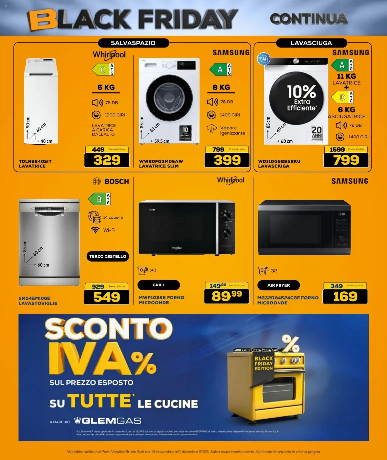 Volantino BRUNO del 13.11.2025 | Pagina: 19 | Prodotti: Lavasciuga, Lavatrice, Asciugatrice, Samsung