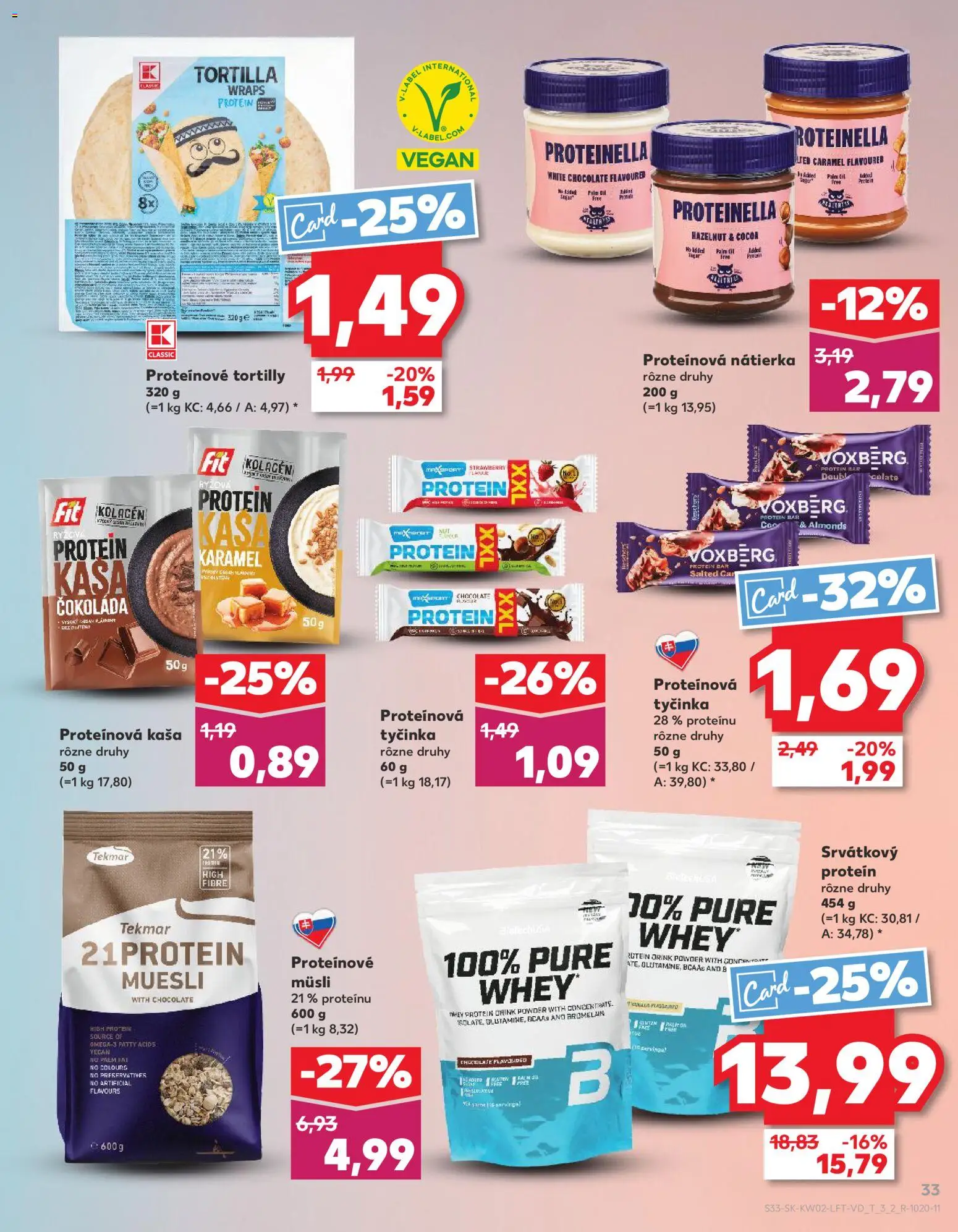 Nové Kaufland akcie – leták je platný od 08.01.2026 | Strana: 33 | Produkty: Protein, Kolagén, Proteinella, Čokoláda