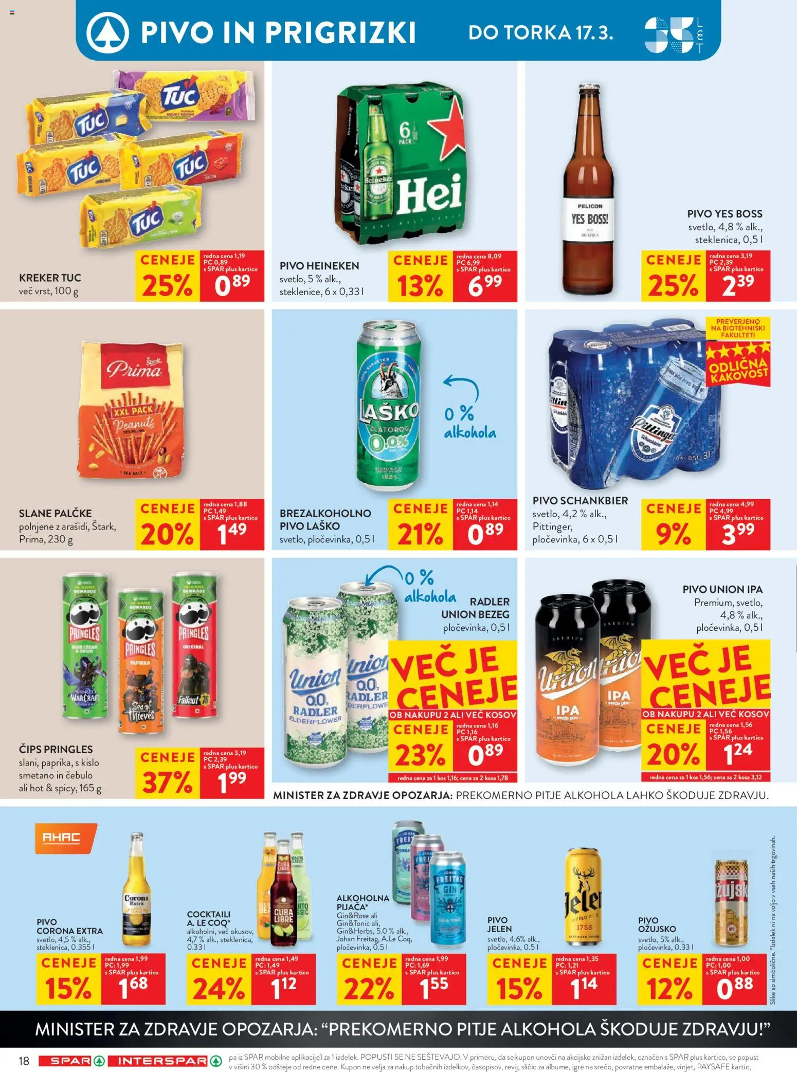 Novi Spar katalog ponudbe – veljaven od 11.03.2026 | Stran: 22 | Izdelki: Falafel, Prigrizki, Gin, Cips