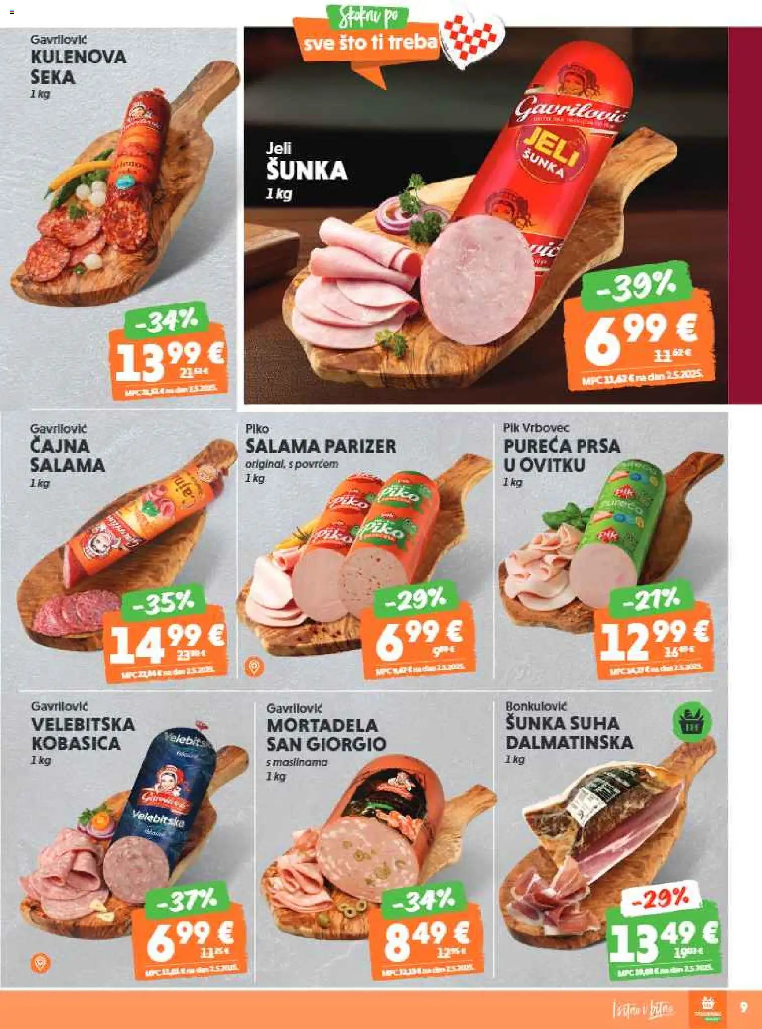 Studenac katalog | vrijedi od 04.02.2026 | Stranica: 9 | Proizvodi: Salama, Šunka, Pik Vrbovec, Parizer