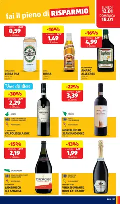 Anteprima del volantino WILDBRUNNER AMARO ALLE ERBE, 35% vol. 700 ml valido a partire dal 12.01.2026 | Pagina: 13