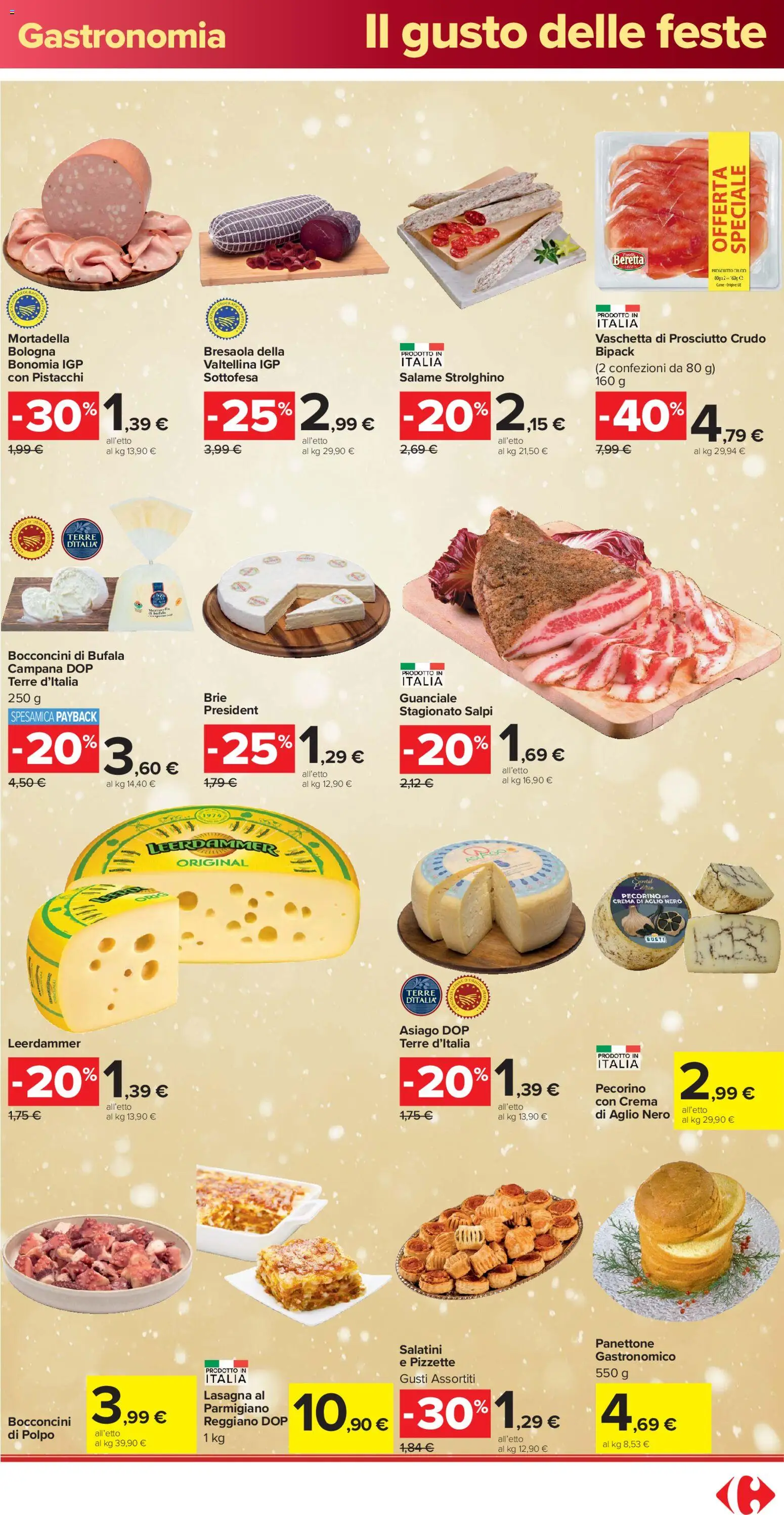 Volantino Carrefour del 16.12.2025 | Pagina: 17 | Prodotti: Prosciutto Crudo, Crema, Salame, Aglio