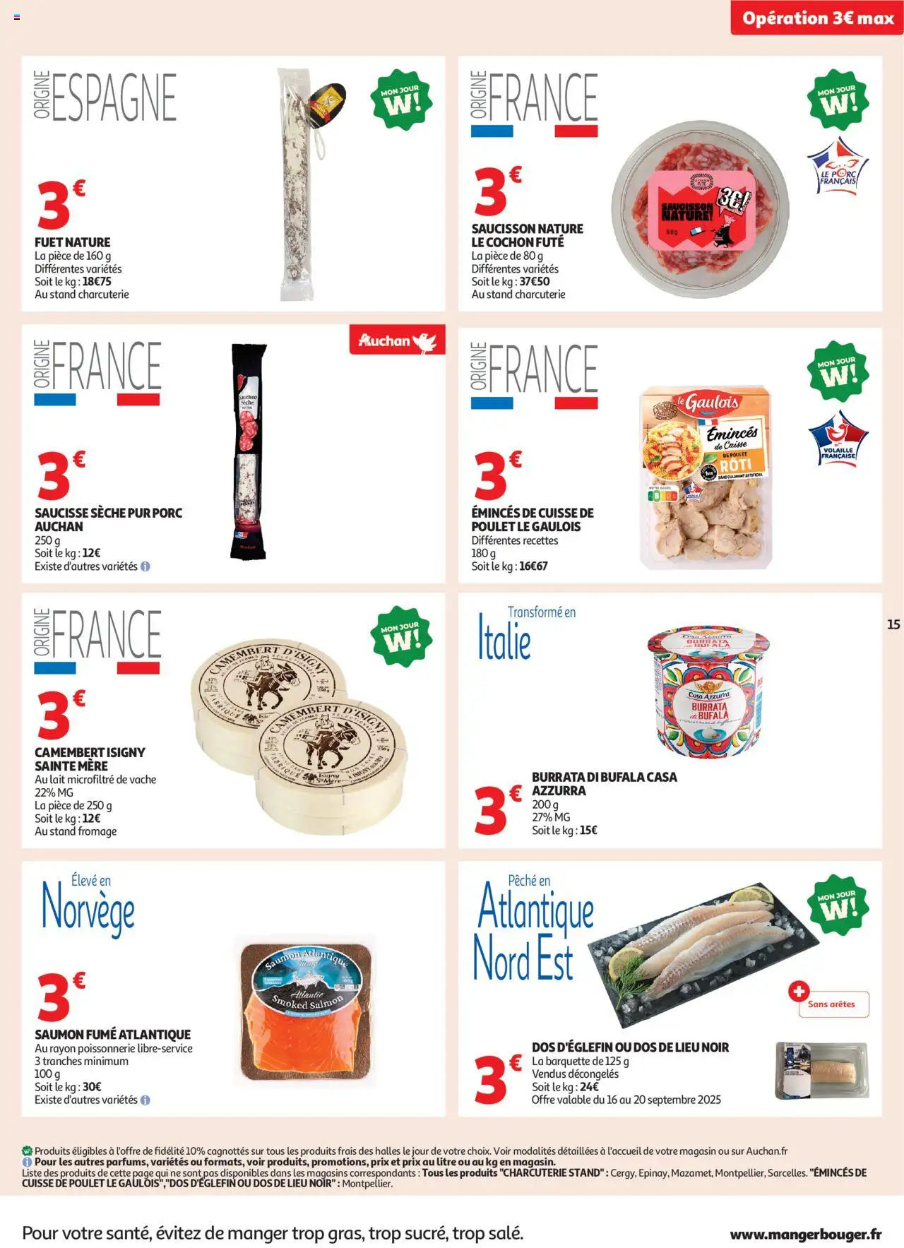 | Page: 15 | Produits: Pêche, Poissonnerie, Cuisse de poulet, Camembert