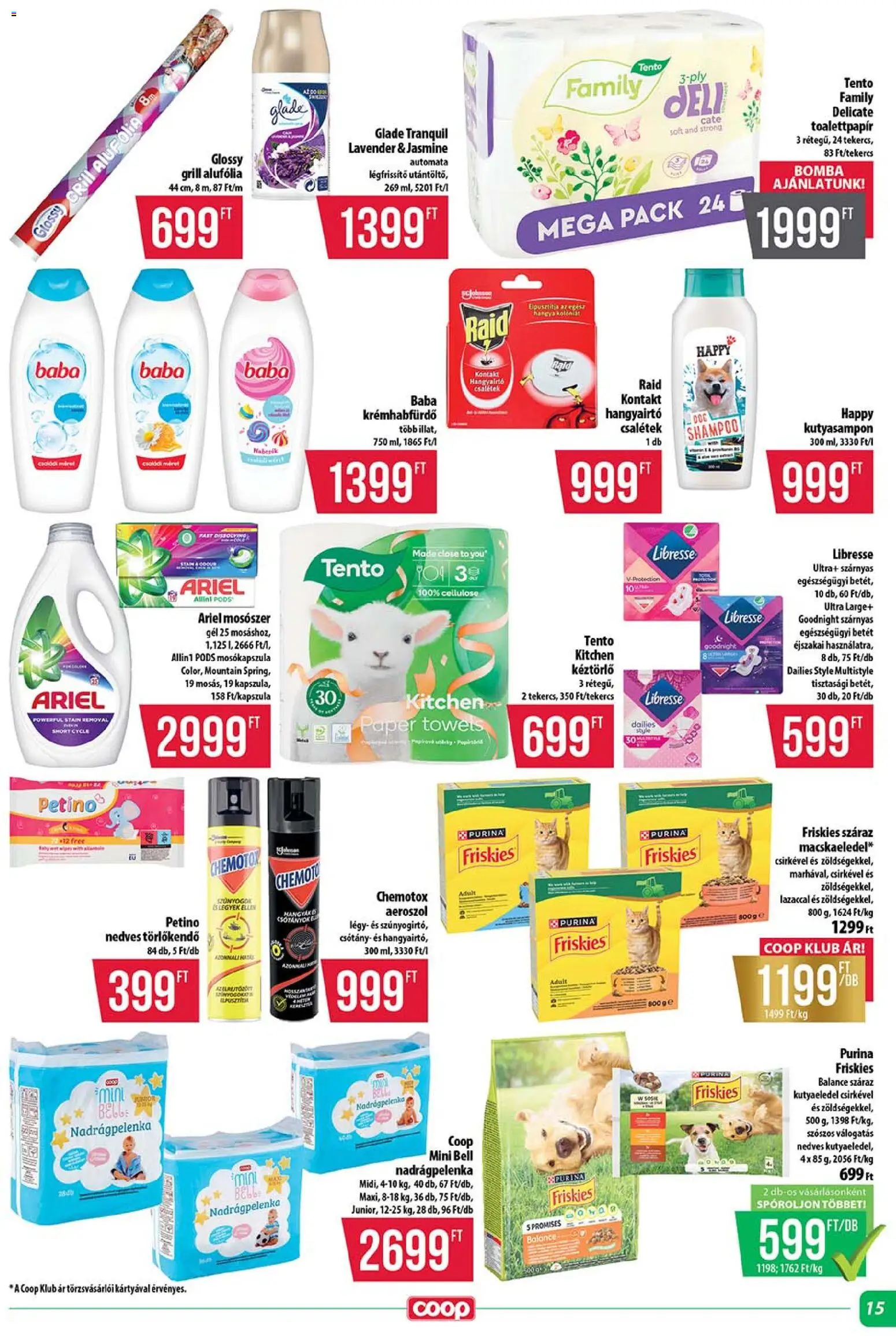 COOP akciós ujság - amely érvényes a következő dátumtól: 16.04.2026 | Oldal: 15 | Termékek: Grill, Mosókapszula, Légfrissítő, Mosószer