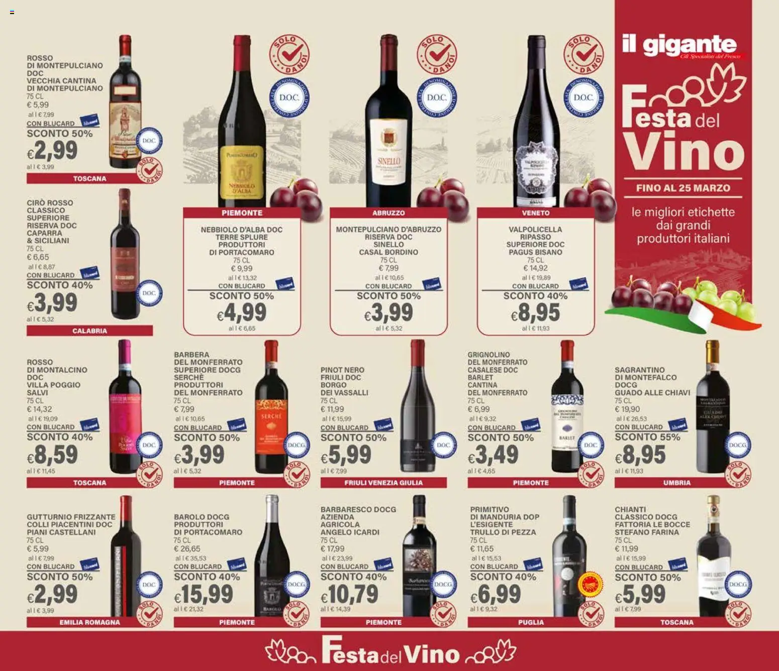 Volantino Il Gigante del 19.02.2026 | Pagina: 1 | Prodotti: Vino, Farina