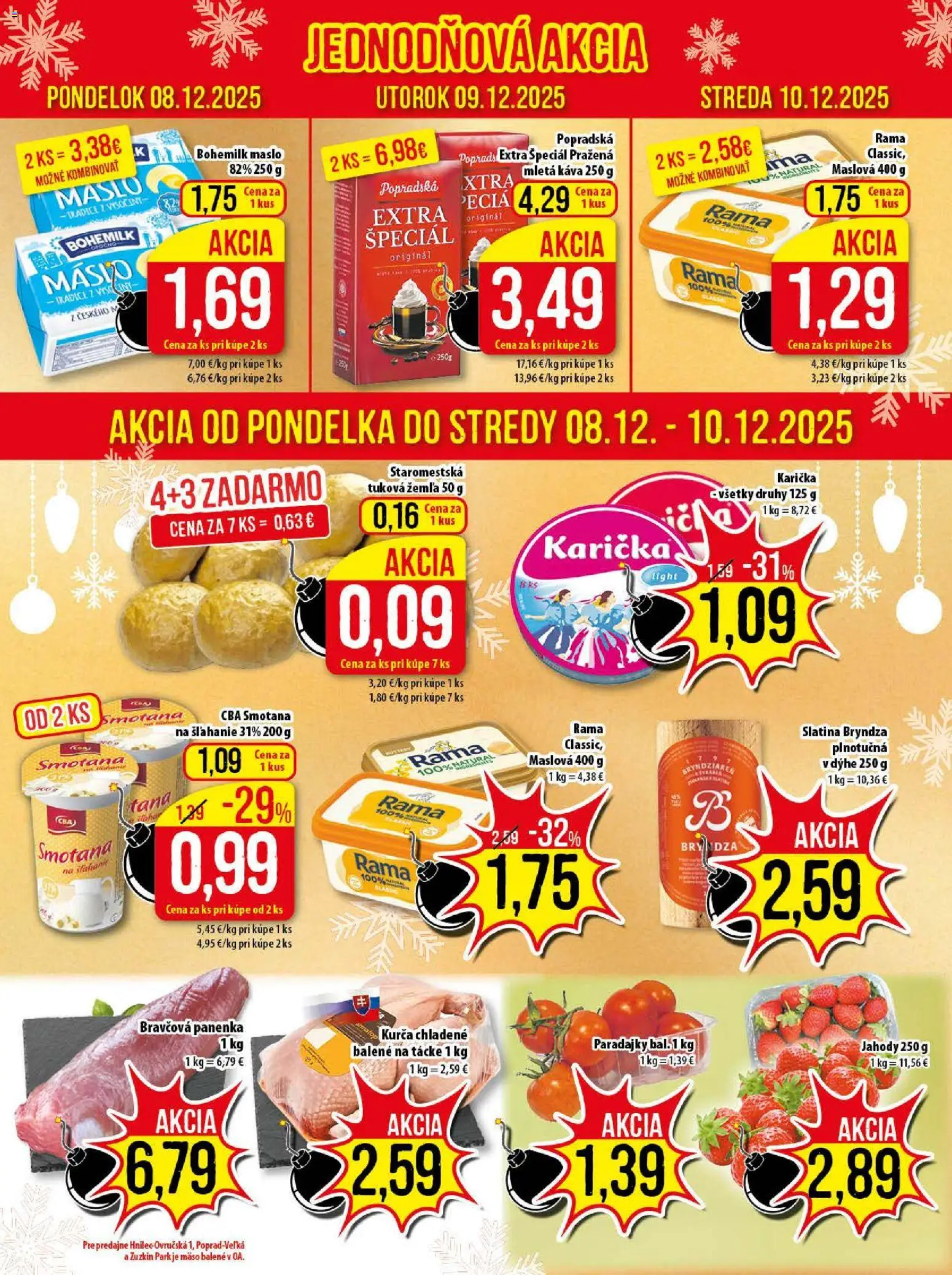 Nové Klas akcie – leták je platný od 08.12.2025 | Strana: 2 | Produkty: Bravčová panenka, Bryndza, Jahody, Smotana na šľahanie