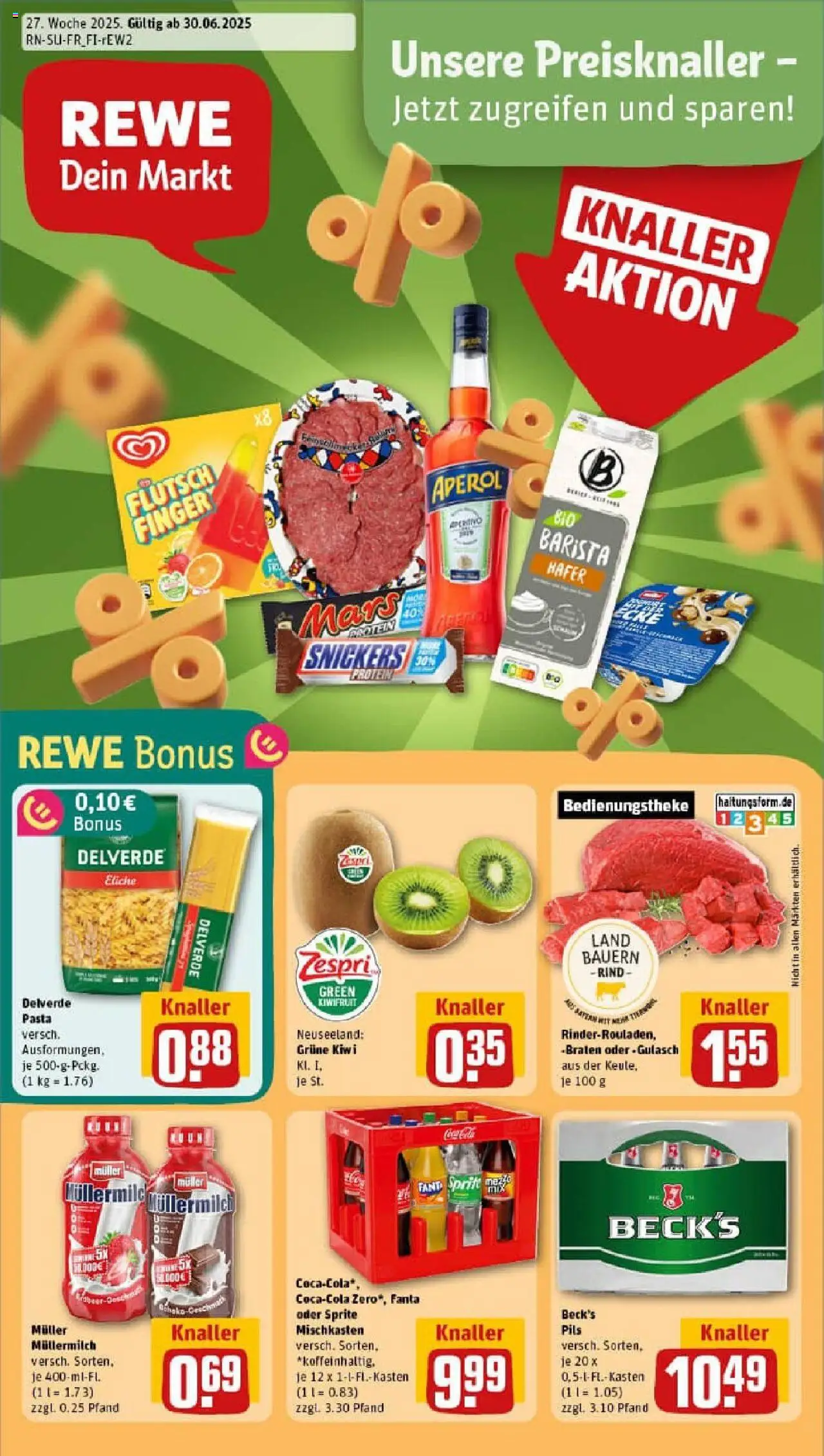 Rewe prospekt Wernberg / Köblitz	 - gültig ab dem 29.06.2025 | Seite: 1 | Produkte: Gulasch, Pasta, Müllermilch, Muller mullermilch