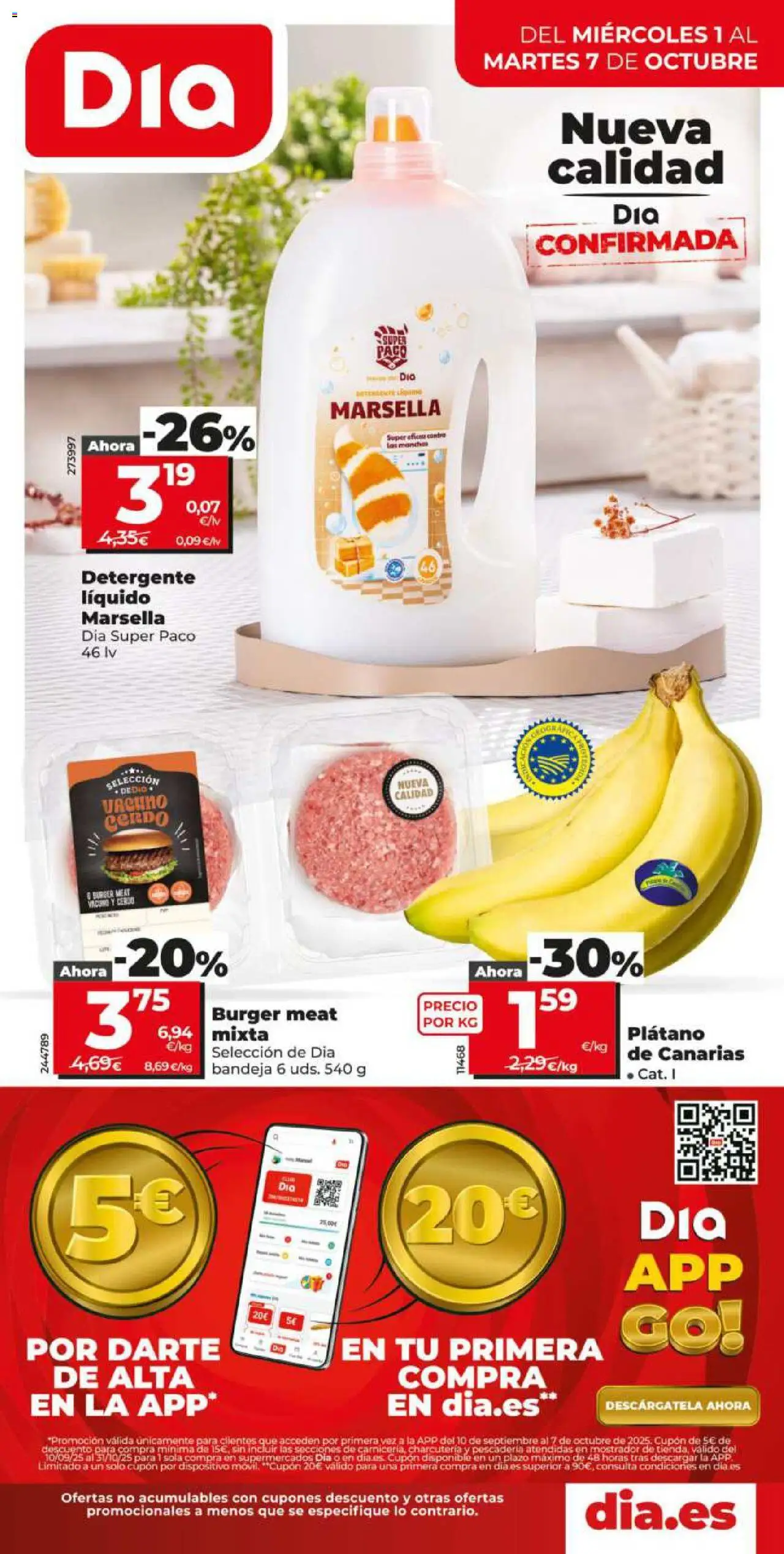 Dia - folleto Market │ válido desde el 01.10.2025 | Página: 1 | Productos: Detergente, Cerdo, Detergente líquido, Bandeja