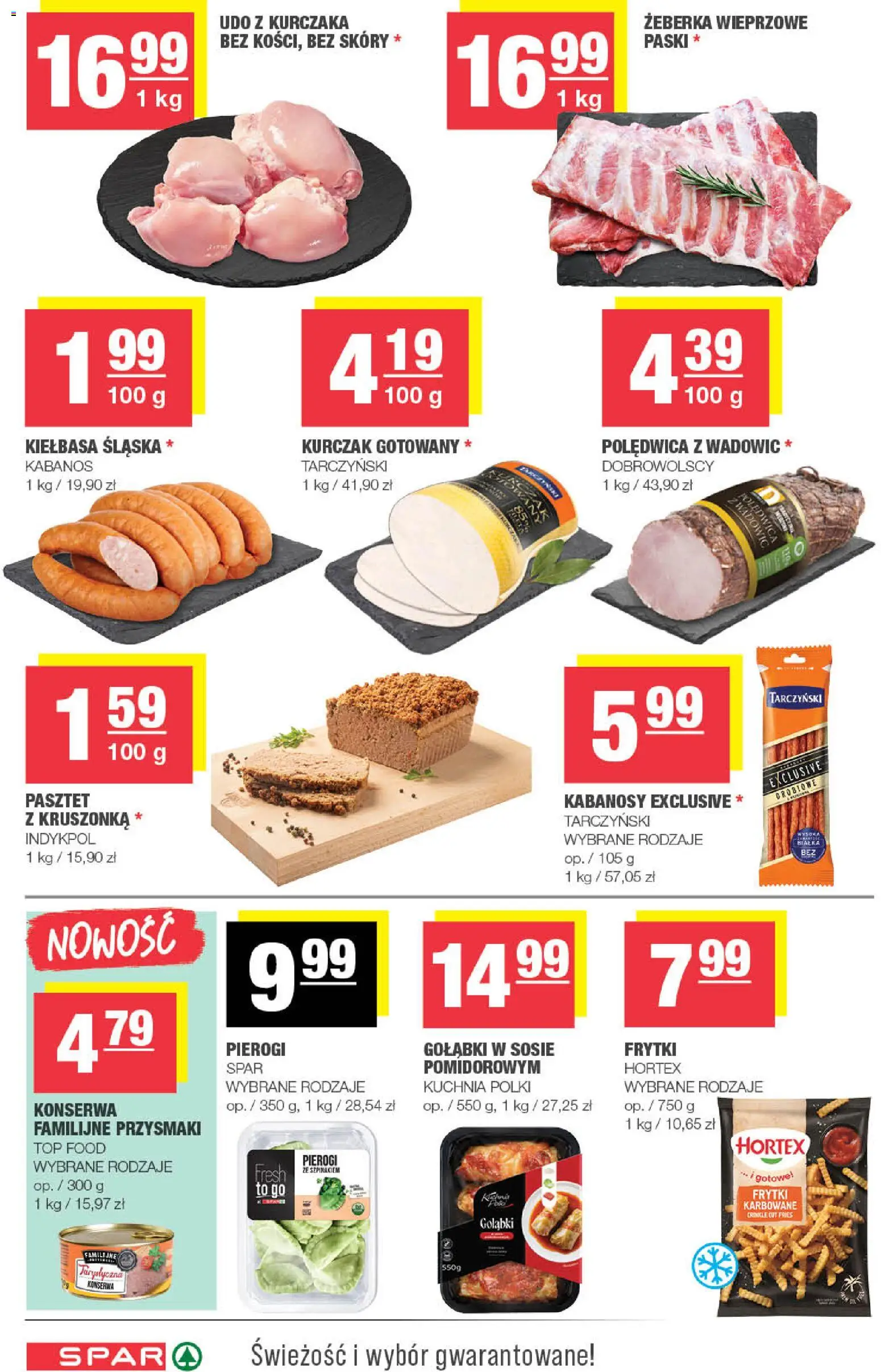Spar Gazetka od 19.11.2025 | Strona: 4 | Produkty: Kiełbasa, Kiełbasa śląska, Frytki karbowane, Frytki