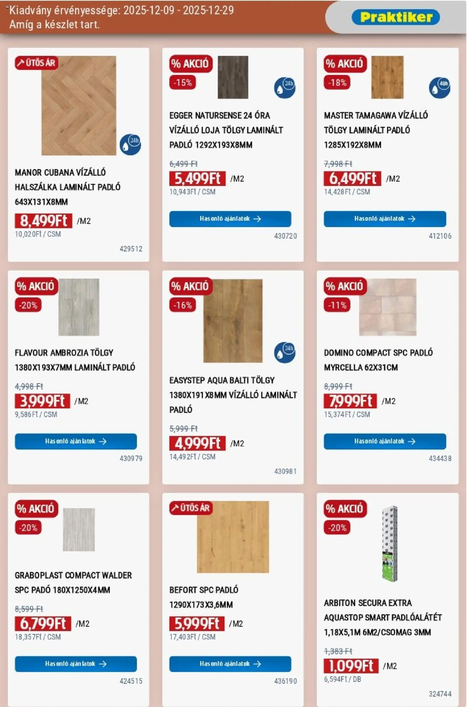 Praktiker akciós ujság - amely érvényes a következő dátumtól: 09.12.2025 | Oldal: 21 | Termékek: Laminált padló, Óra