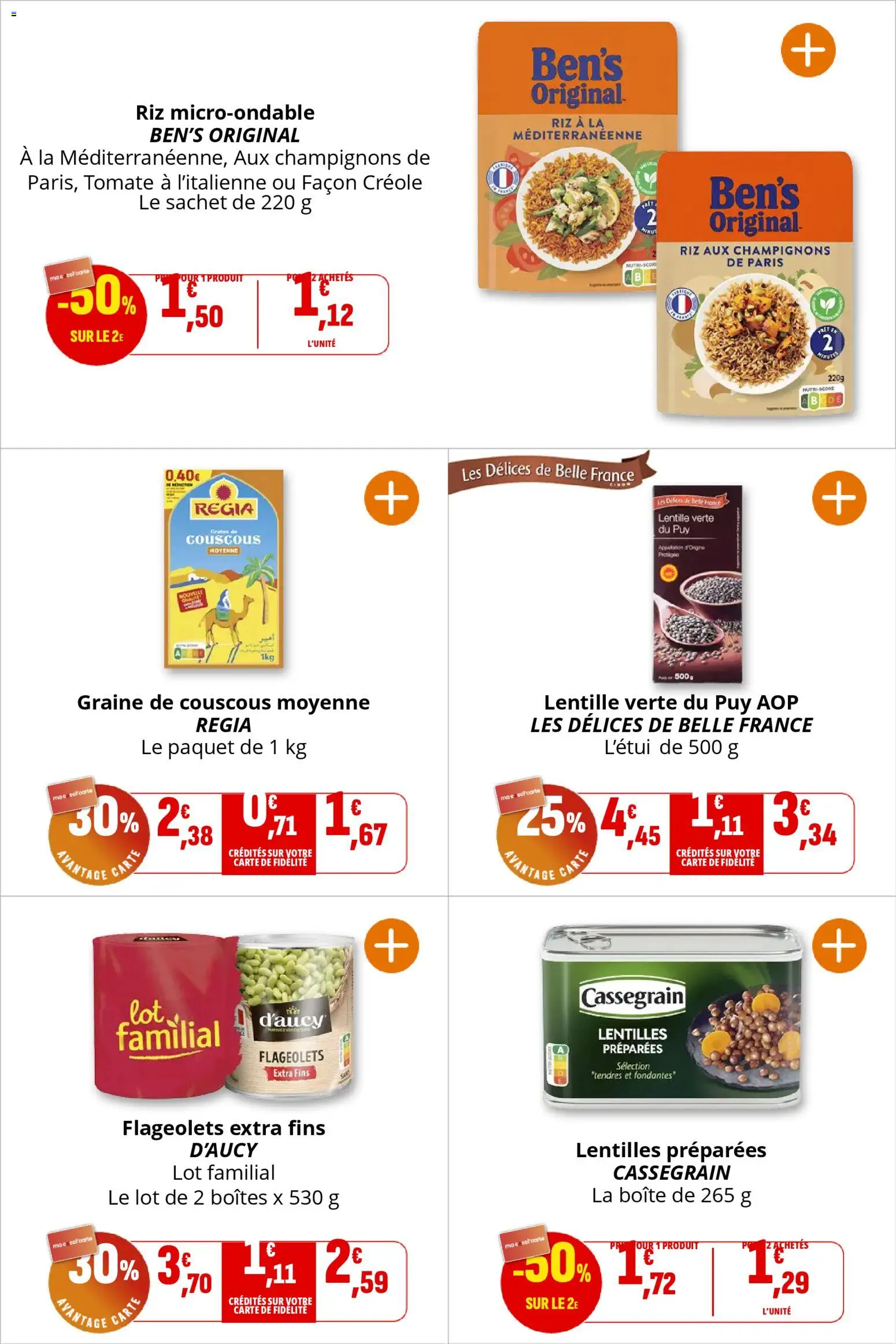{H1} | Page: 28 | Produits: Couscous, Lentille, Riz