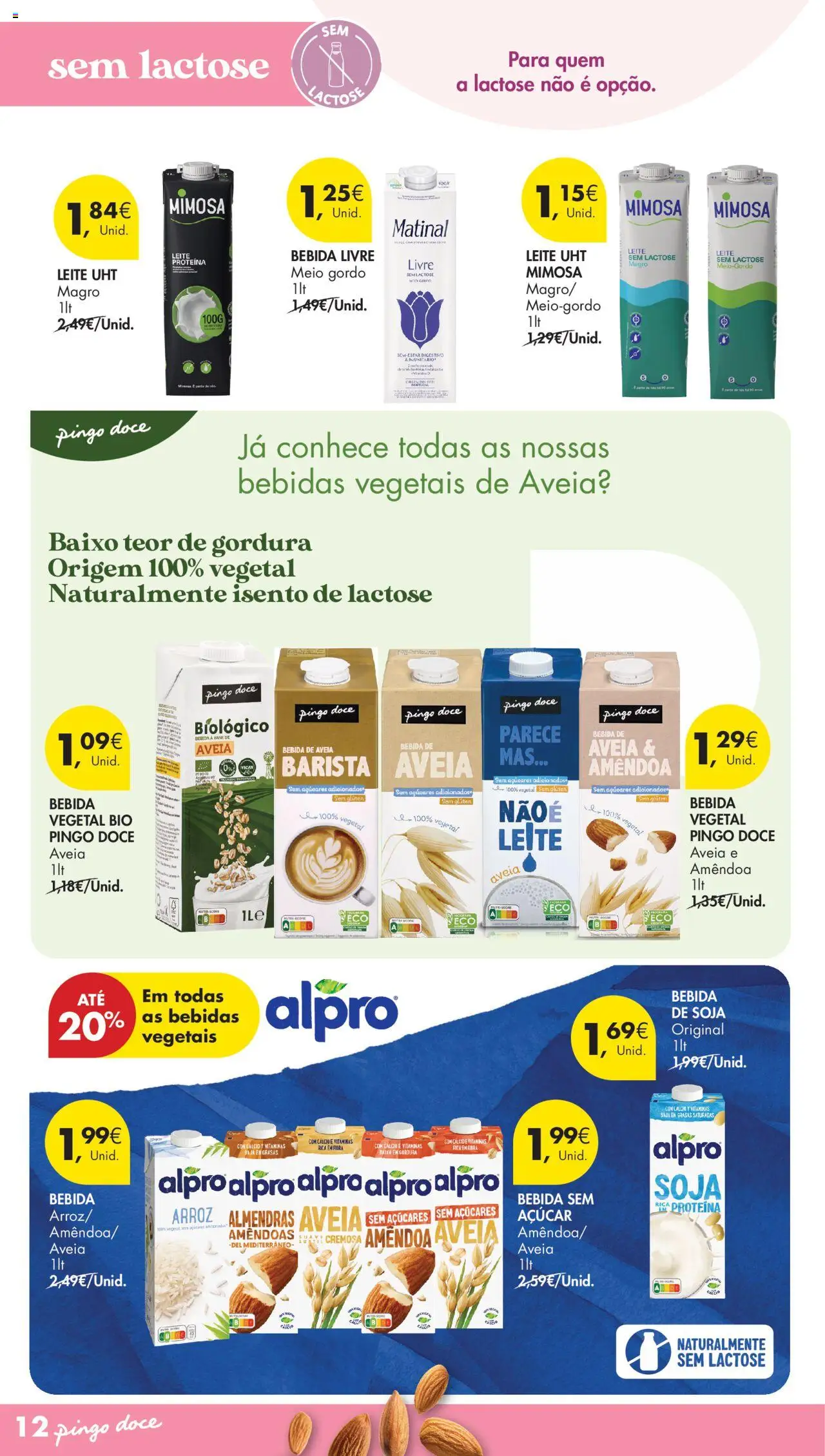 Pingo Doce - Escolhas Equilibradas │ válido de 21.10.2025 | Página: 12 | Produtos: Soja, Aveia, Leite, Proteina
