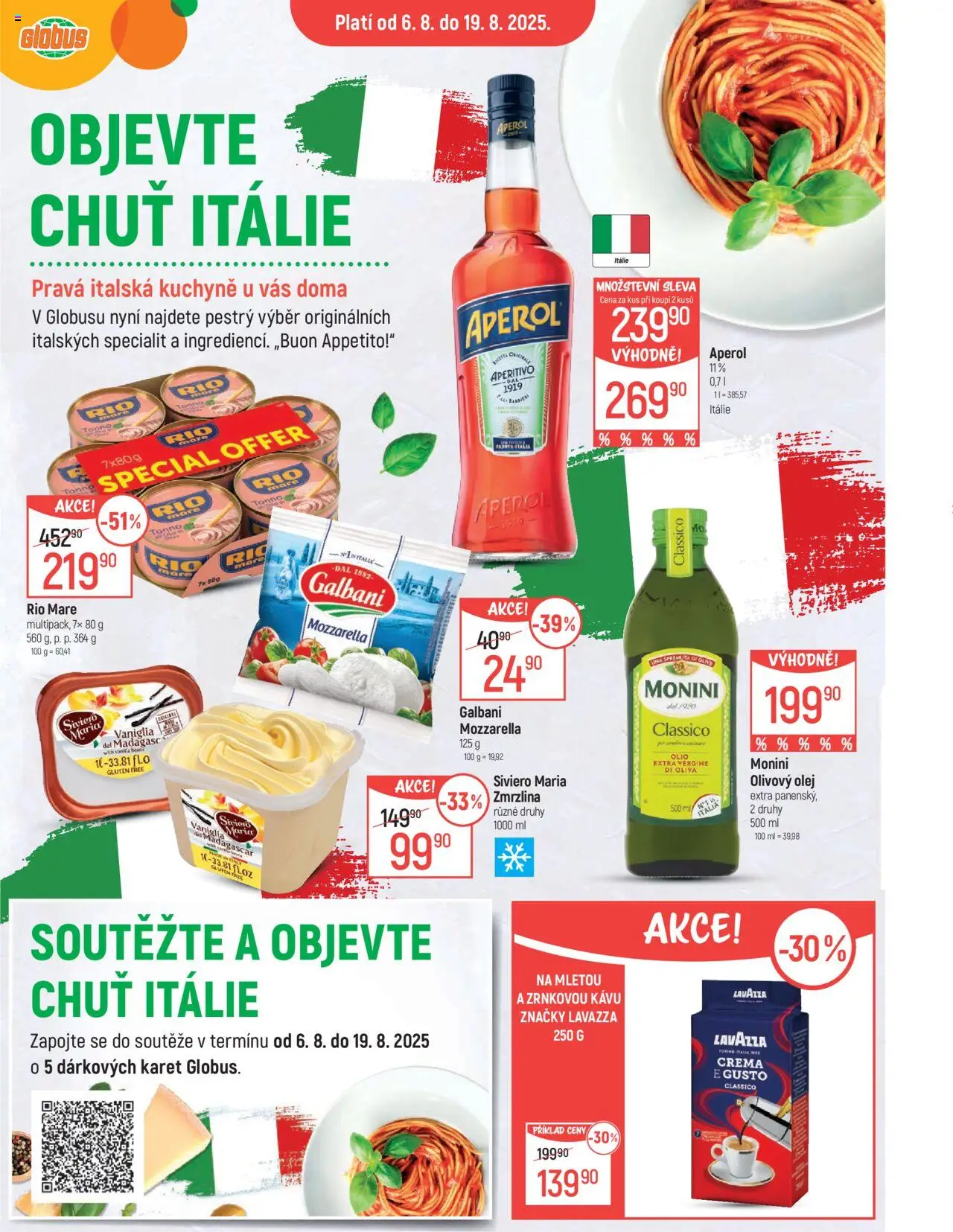 Globus leták - Ostrava od 06.08.2025 | Strana: 9 | Produkty: Rio mare, Aperitivo, Aperol, Crema