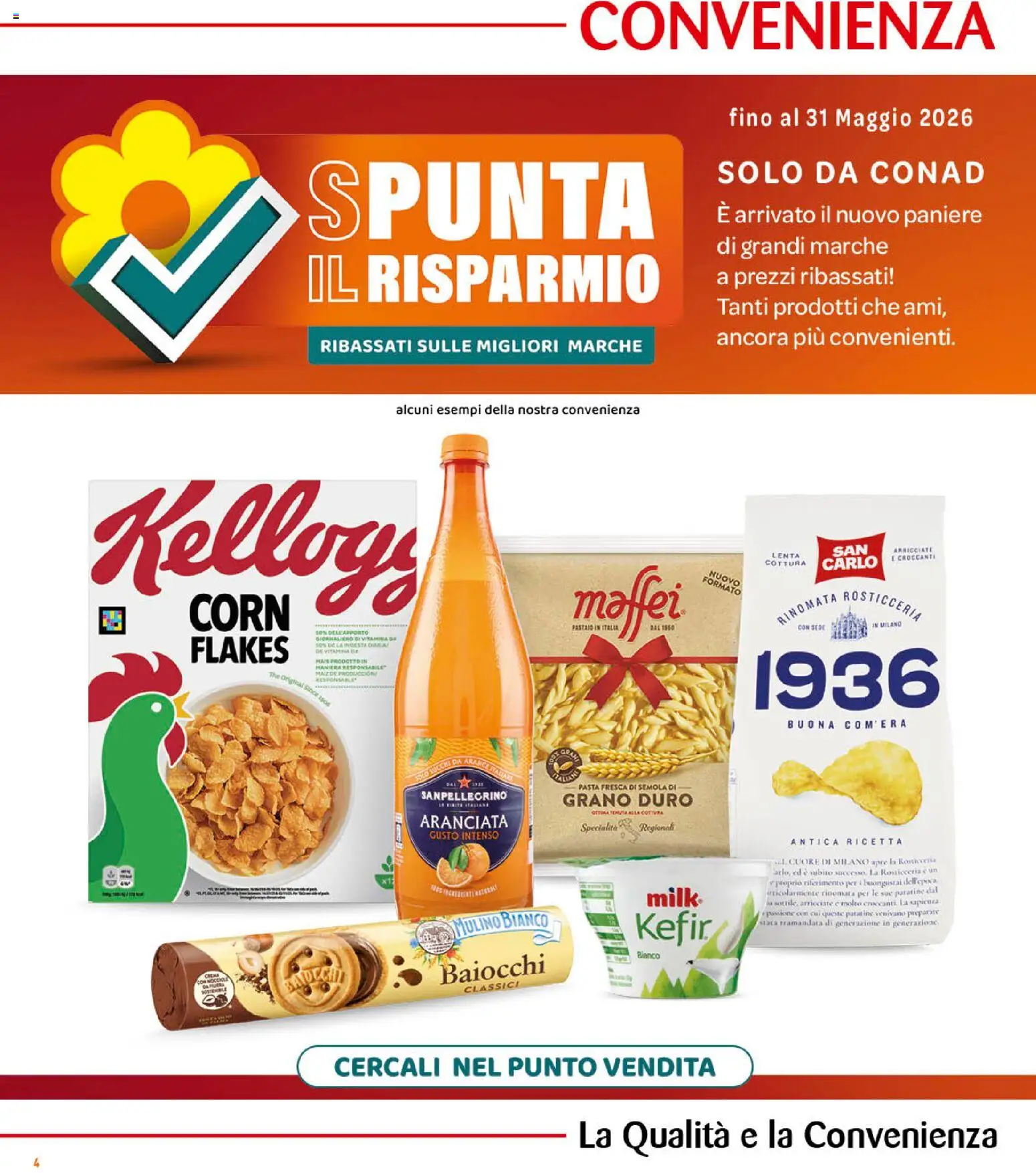 Volantino Conad del 15.04.2026 | Pagina: 4 | Prodotti: Patatine, Pasta, The, Mais