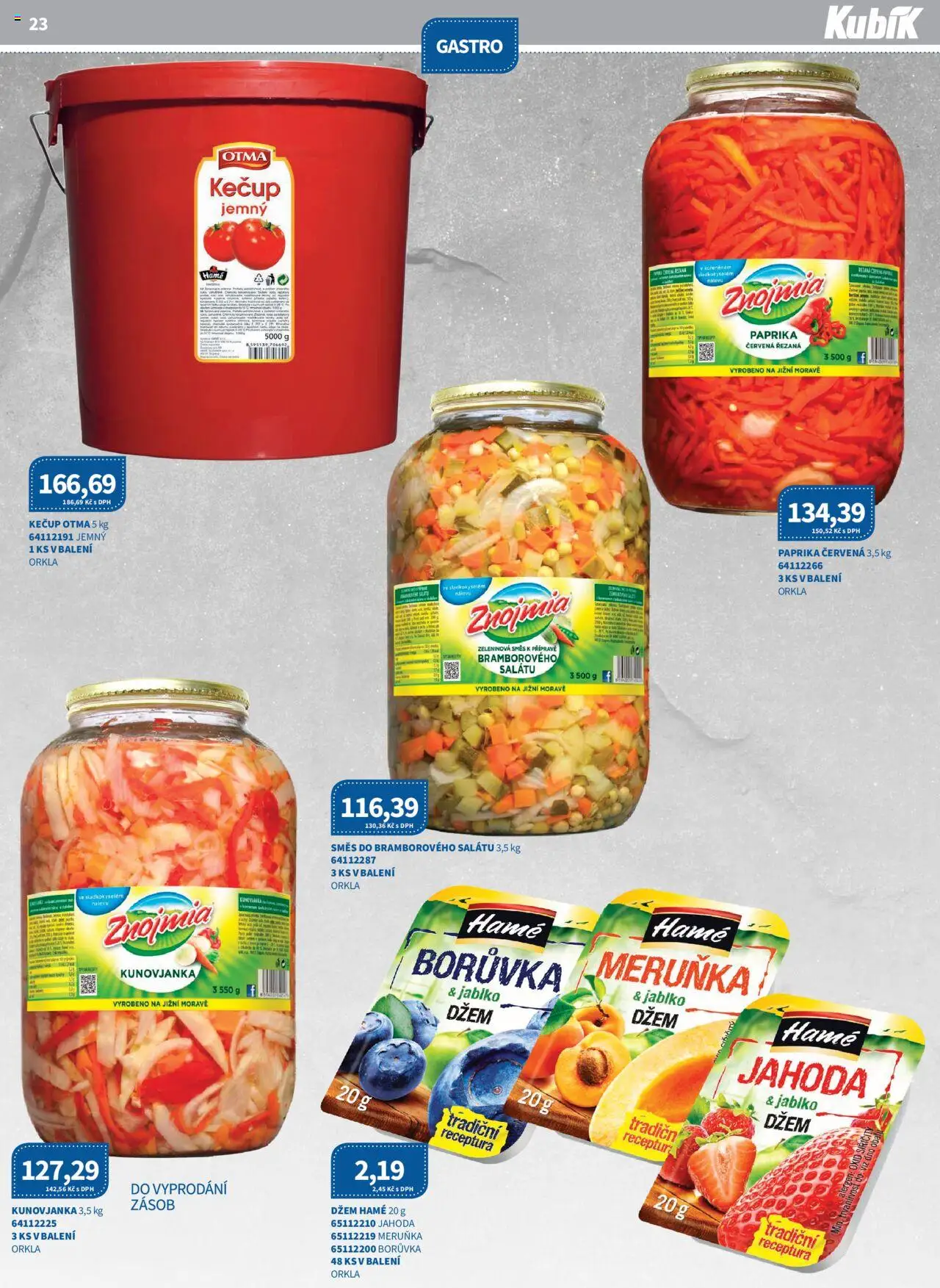 Kubík leták - Velkoobchod 06/2025 od 01.06.2025 | Strana: 23 | Produkty: Džem, Kečup, Paprika, Paprika červená