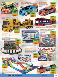 Náhled letáku Dráčik leták od 03.10.2025 | Strana: 123 | Produkty: Mošt, Kuličková dráha, Autodráha, Kola