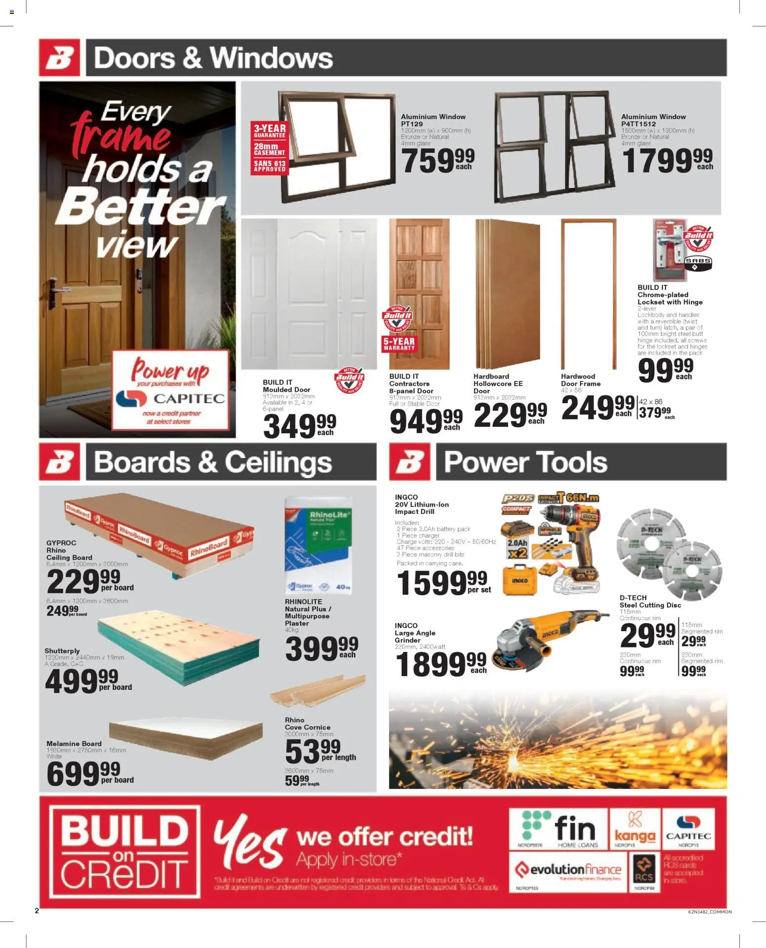 New Build It catalogue – valid from 22.01.2026 | Page: 2 | Products: Stable door, Drill, Plaster, Peach