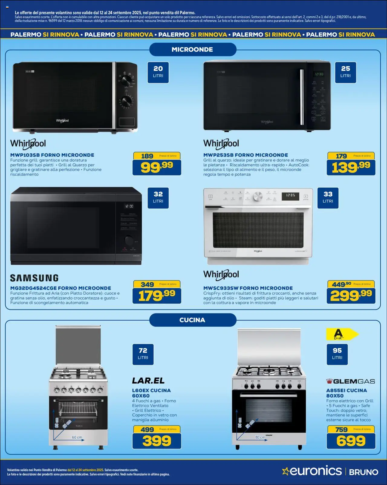 Volantino Euronics del 12.09.2025 | Pagina: 31 | Prodotti: Olio, Alluminio, Forno elettrico, Samsung
