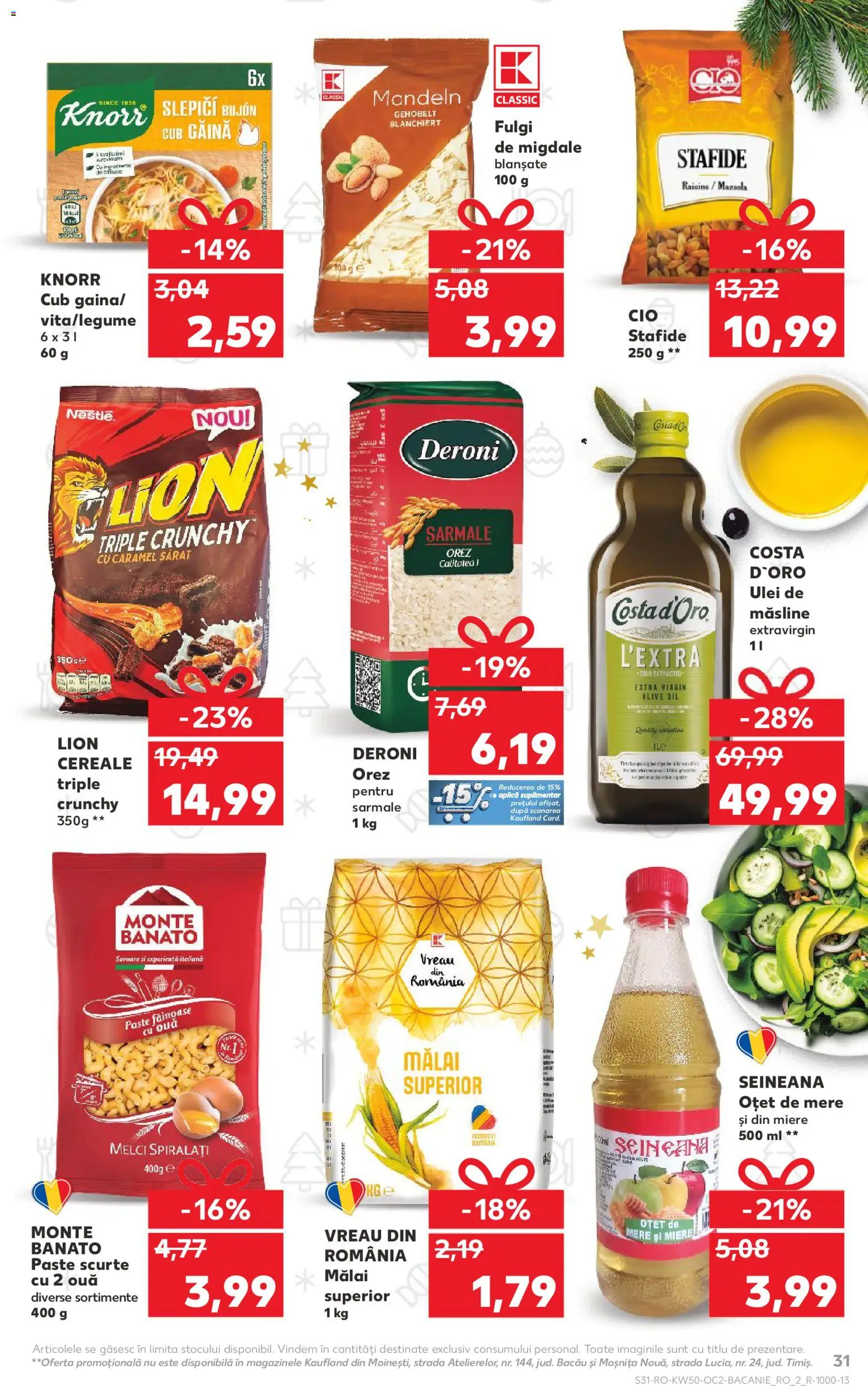 Noul catalog Kaufland – valabil de la 10.12.2025 | Pagină: 31 | Produse: Ulei, Mere, Orez, Paste