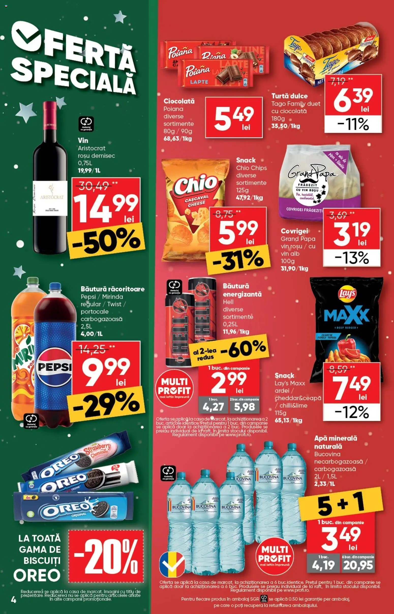 Noul catalog Profi – valabil de la 10.12.2025 | Pagină: 4 | Produse: Lapte, Portocale, Biscuiți, Turtă dulce