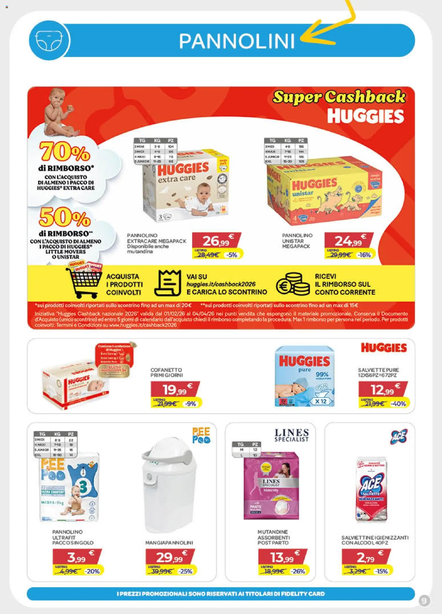 Volantino Bimbo store del 05.03.2026 | Pagina: 9 | Prodotti: Pannolini, Mutandine