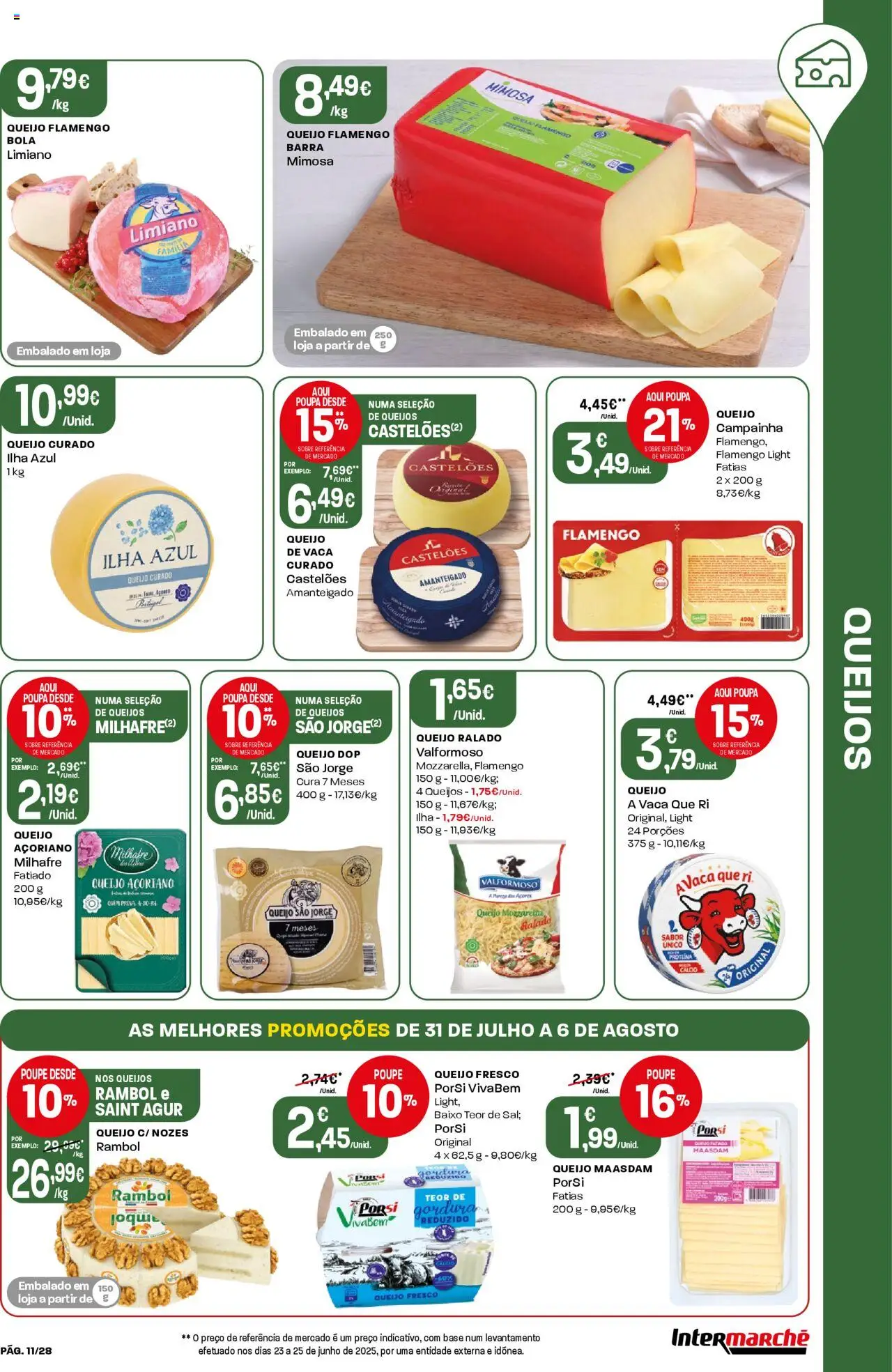 Intermarché folheto │ válido de 31.07.2025 | Página: 11 | Produtos: Campainha, Base, Queijo, Proteina