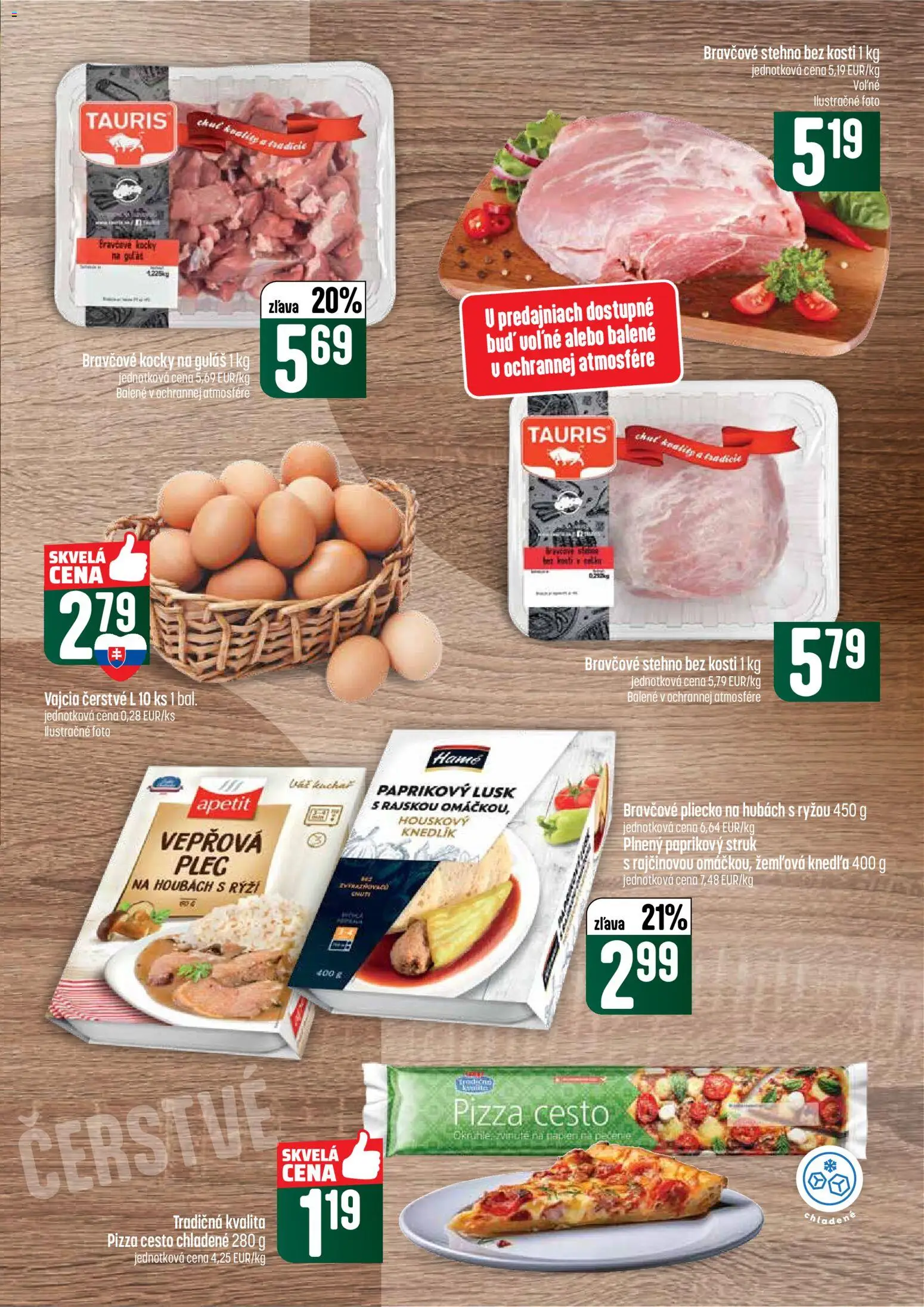 Nové COOP Jednota akcie – leták je platný od 16.04.2026 | Strana: 13 | Produkty: Vajcia, Pizza, Bravčové stehno