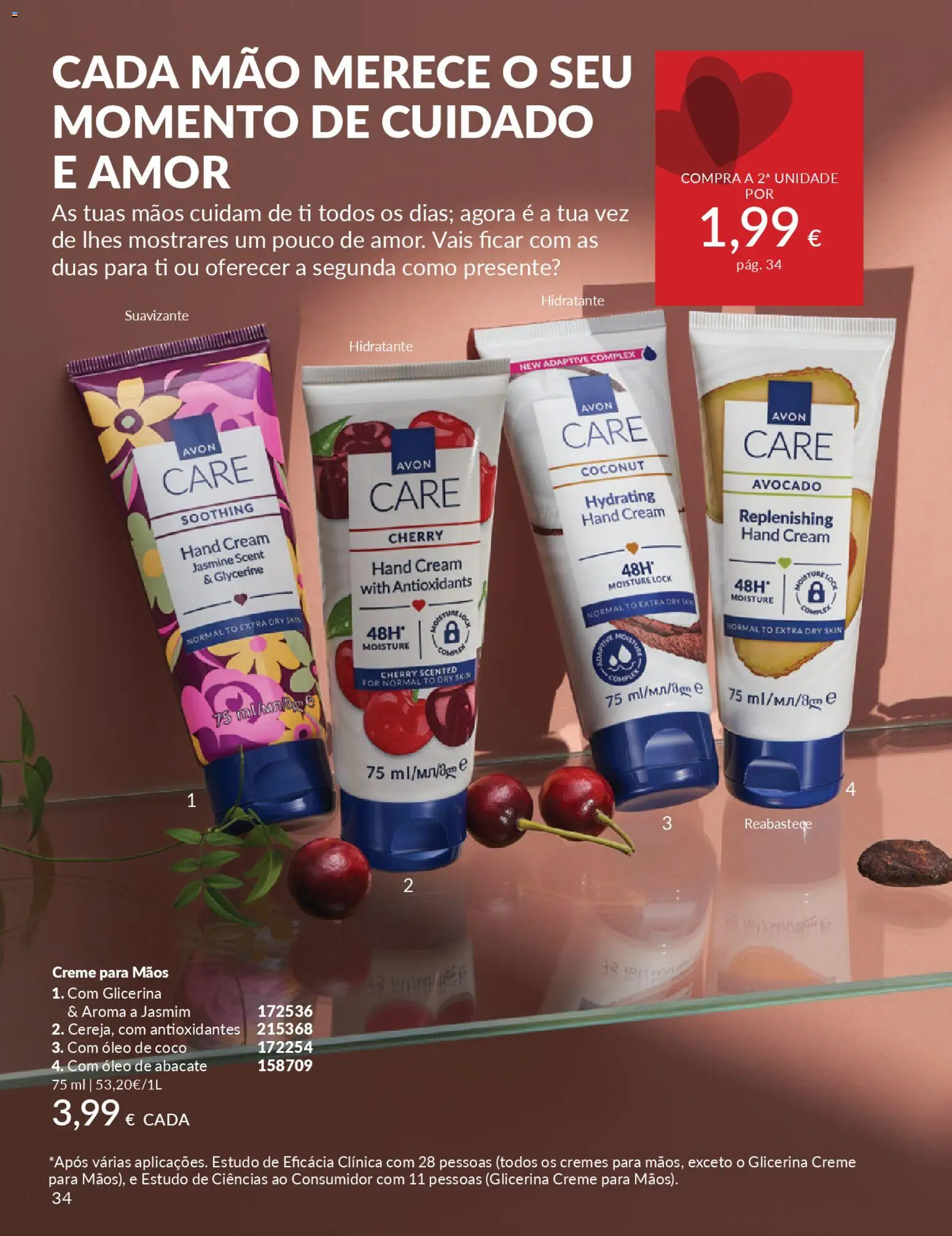 Catálogo Avon Campanha 2 │ válido de 01.02.2026 | Página: 34 | Produtos: Creme para mãos, Óleo, Abacate, Creme