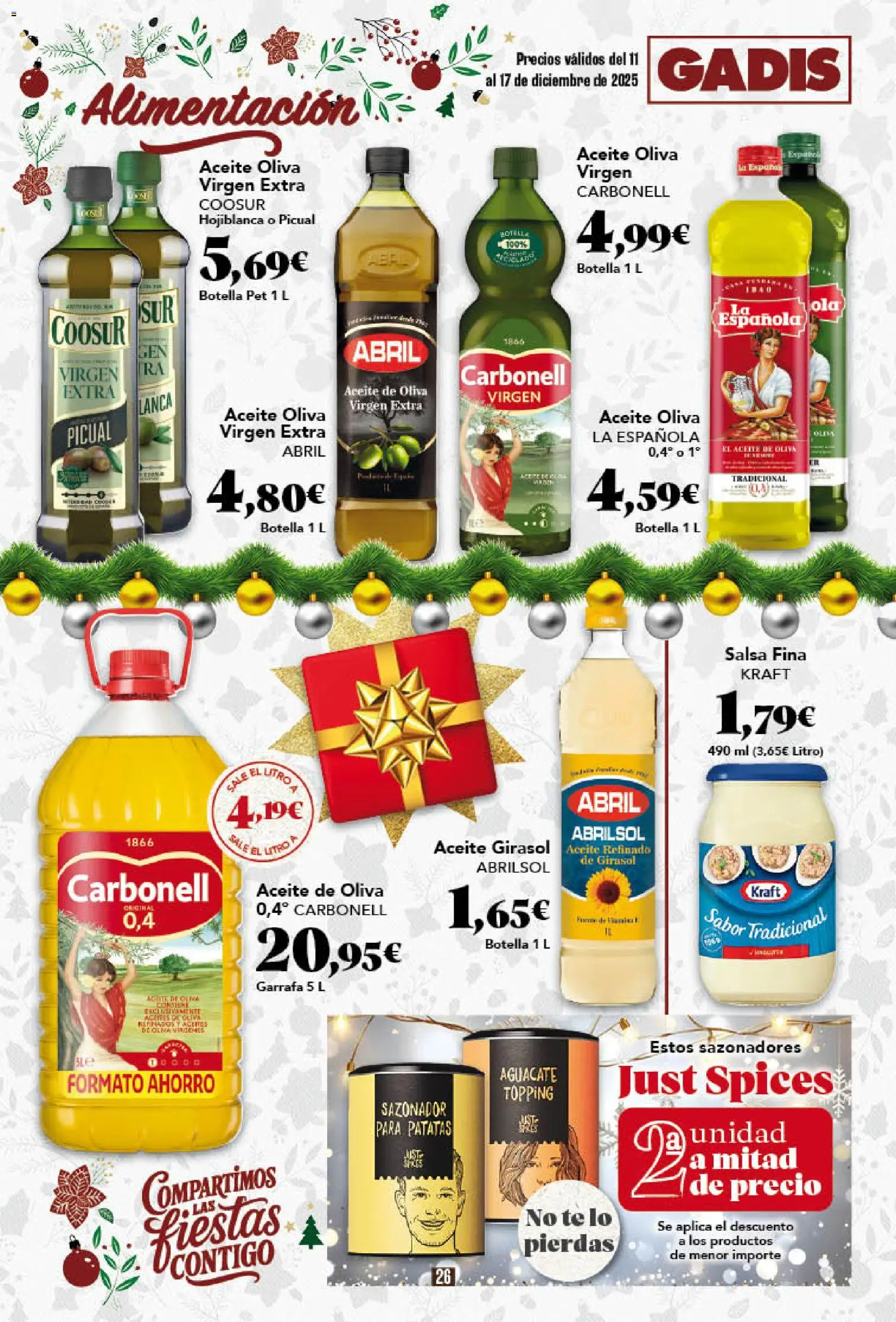 Gadis - folleto │ válido desde el 11.12.2025 | Página: 26 | Productos: Aceite, Té, Sazonador, Aceite de oliva