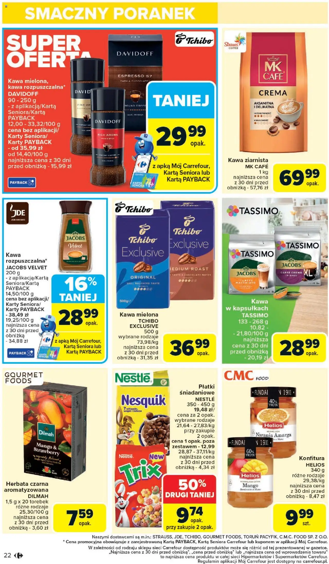 Carrefour Gazetka od 25.08.2025 | Strona: 24 | Produkty: Mango, Kawa ziarnista, Tchibo, Płatki