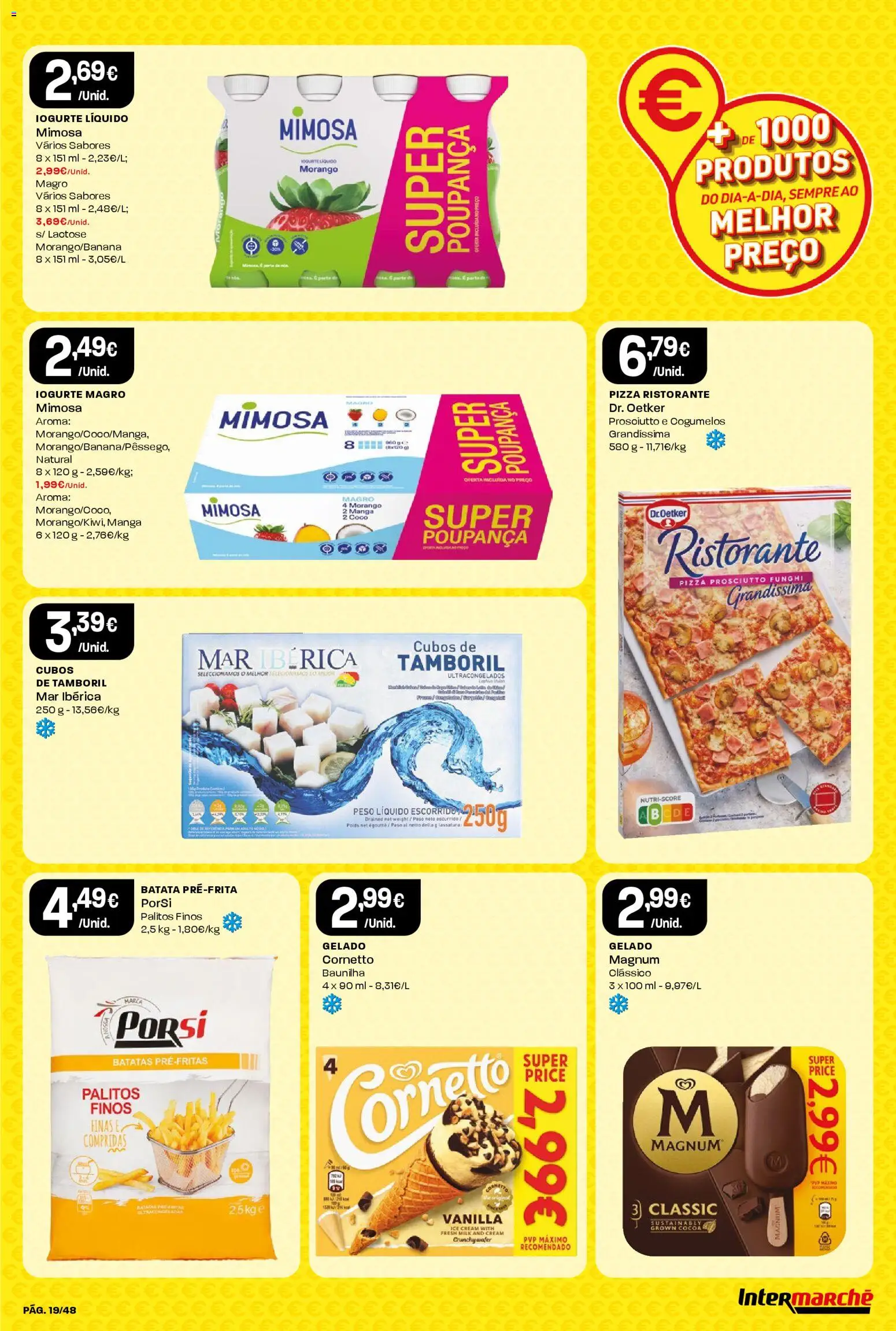 Intermarché folheto │ válido de 20.11.2025 | Página: 19 | Produtos: Batata, Gelado, Pizza, Tamboril