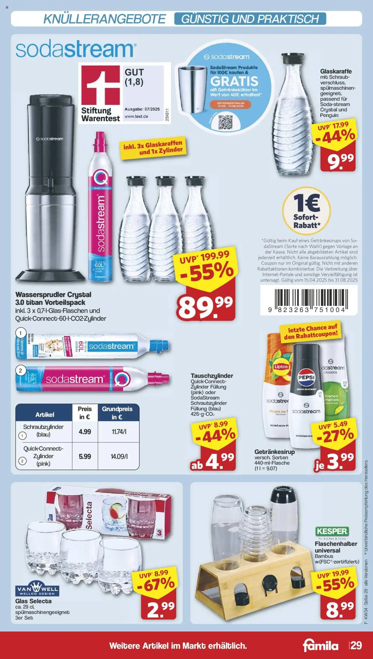 Famila Nordwest Prospekt 	 - gültig ab dem 18.08.2025 | Seite: 34 | Produkte: Zucker, Pfirsich, Pepsi, Sodastream