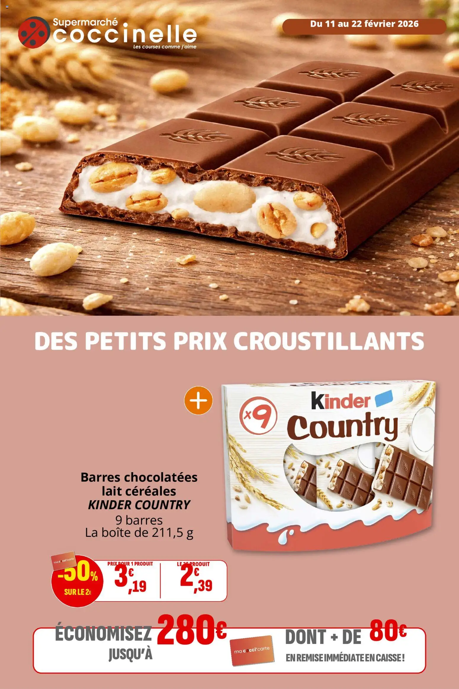 {H1} | Page: 1 | Produits: Lait, Kinder country, Céréales
