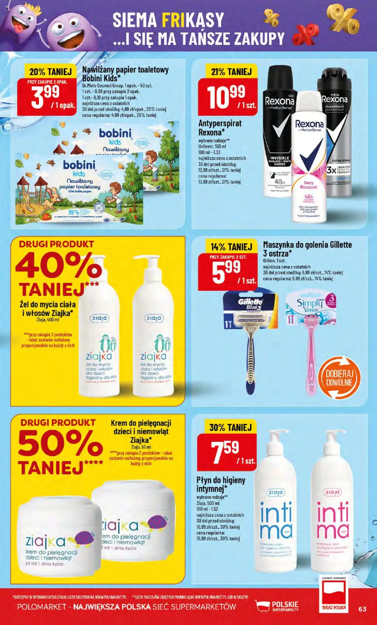 POLOmarket Gazetka od 17.09.2025 | Strona: 63 | Produkty: Gillette, Papier toaletowy, Jajka, Truskawki
