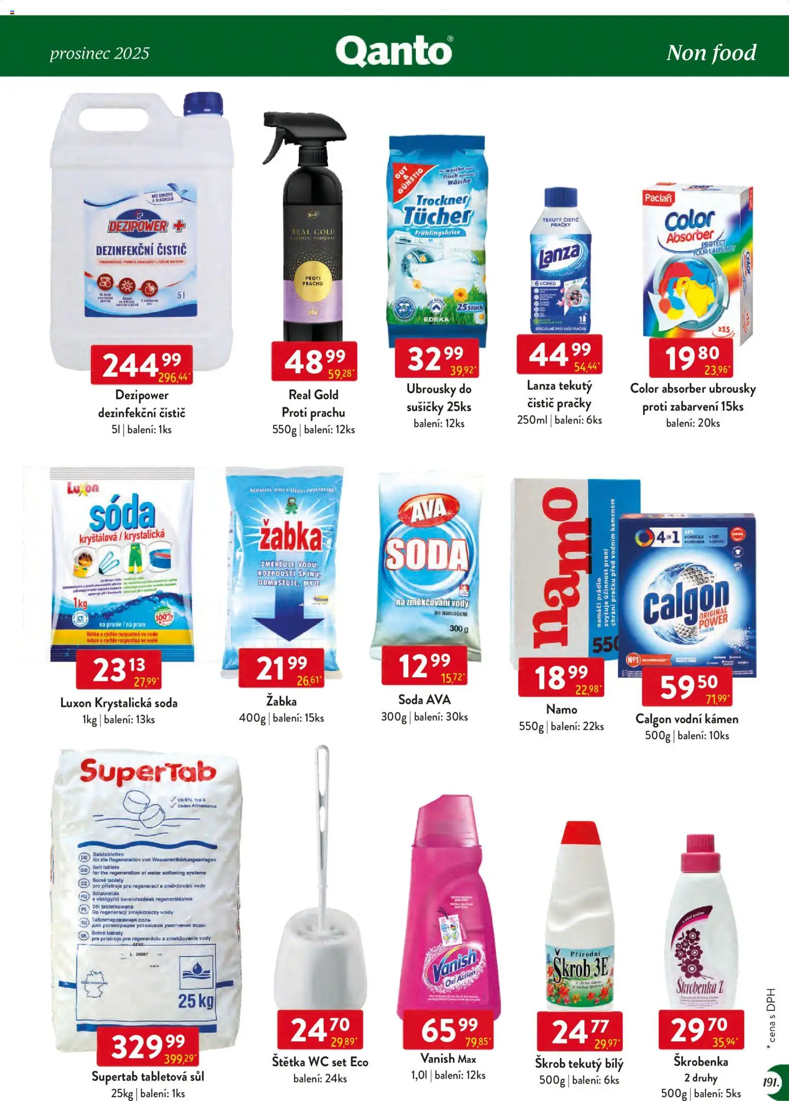 Astur & Qanto leták - Velkoobchod 12/2025 od 01.12.2025 | Strana: 191 | Produkty: Ubrousky, Pračky, Calgon, Wc