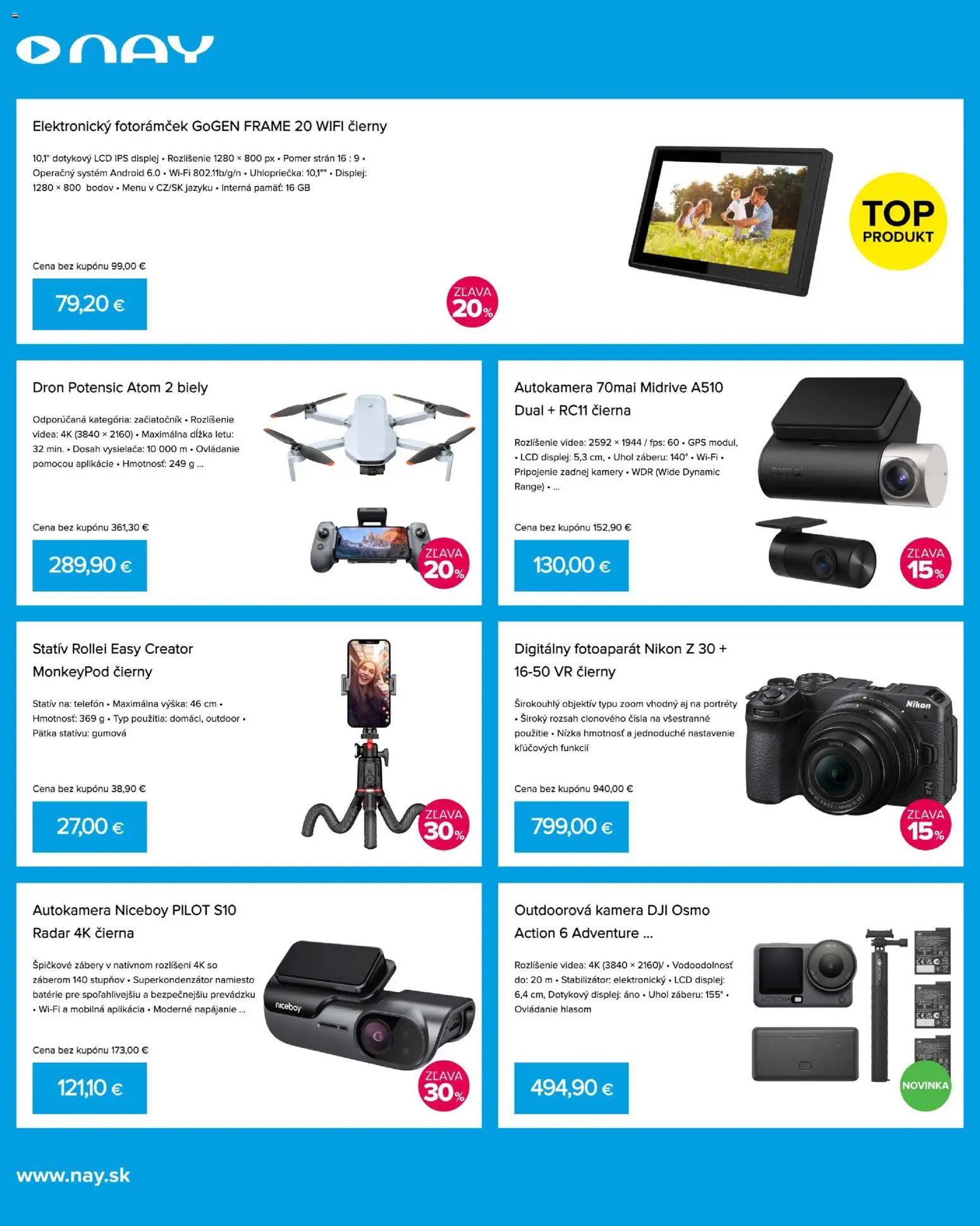 Nové NAY Elektrodom akcie – leták je platný od 03.12.2025 | Strana: 8 | Produkty: Niceboy, Gps, Telefón, Dron