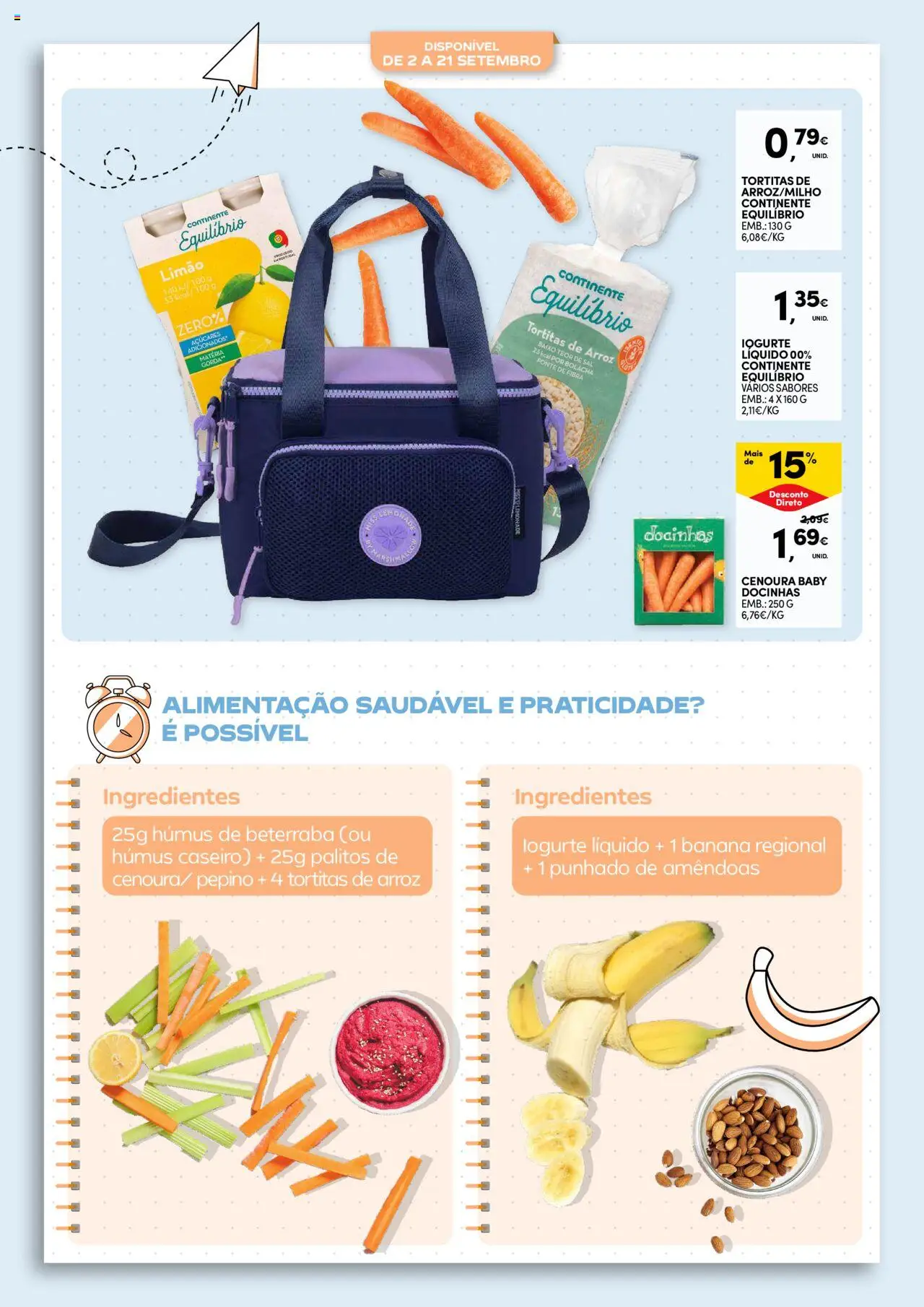Continente - Regresso às Aulas: Regressamos com tudo │ válido de 12.08.2025 | Página: 50 | Produtos: Amêndoas, Sal, Arroz, Iogurte liquido