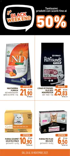 Anteprima del volantino Conad PetStore Black Weekend catalogo valido a partire dal 28.11.2025