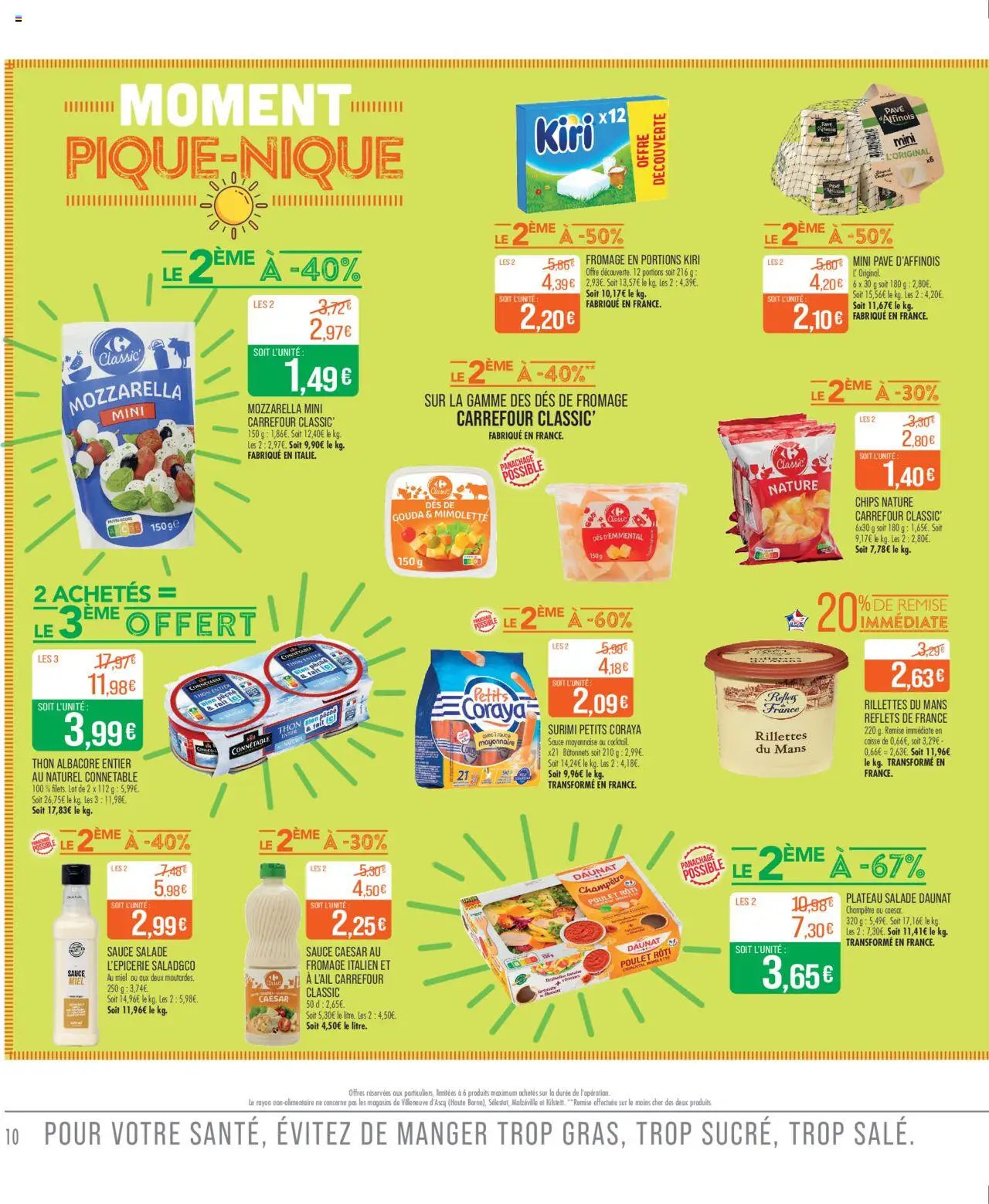  | Page: 10 | Produits: Salade, Plateau, Mayonnaise, Chips