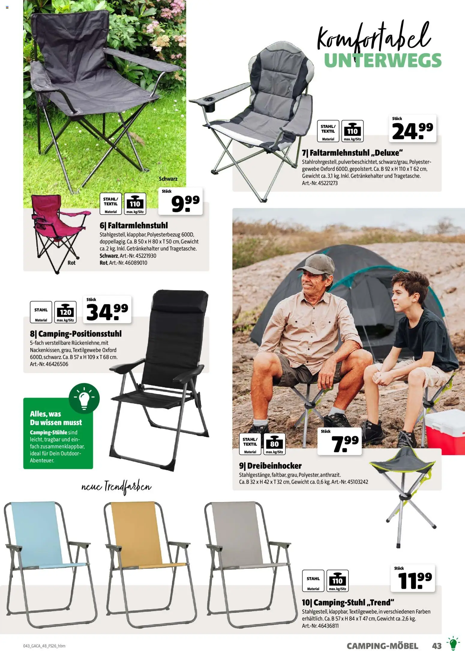 Hagebau Gartenmöbelsortiment – gültig ab 02.03.2026 | Seite: 43 | Produkte: Gewicht