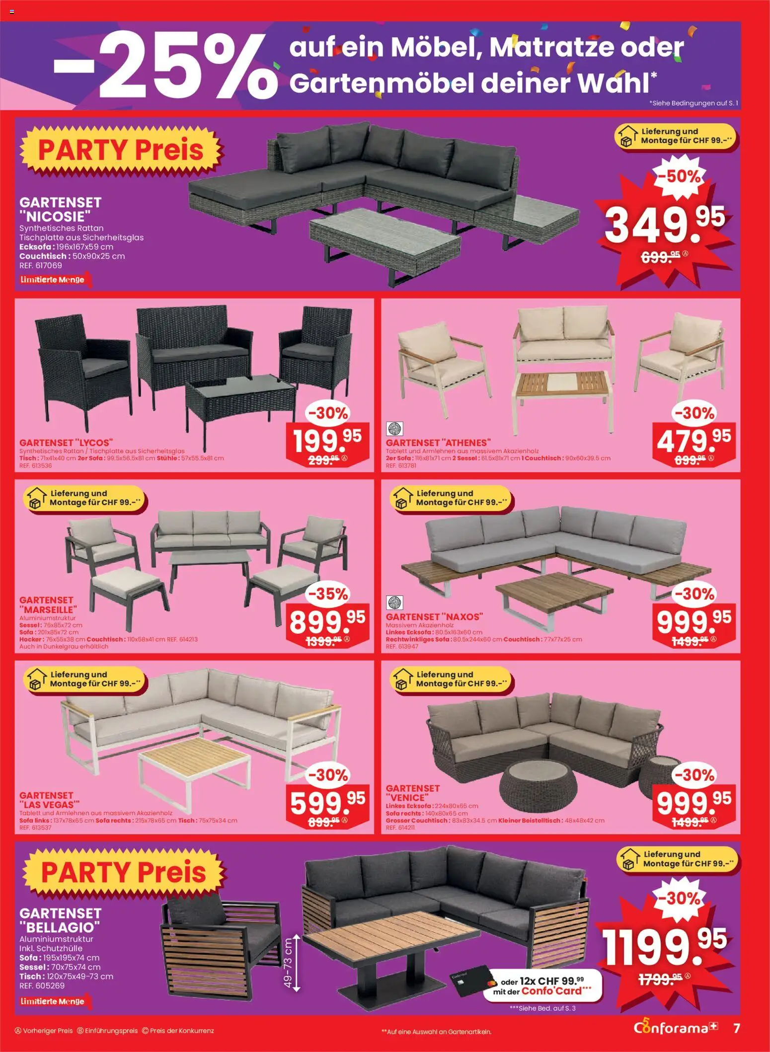 Conforama aktionen – gültig ab 25.03.2026 | Seite: 7 | Produkte: Tisch, Matratze, Sessel, Ecksofa