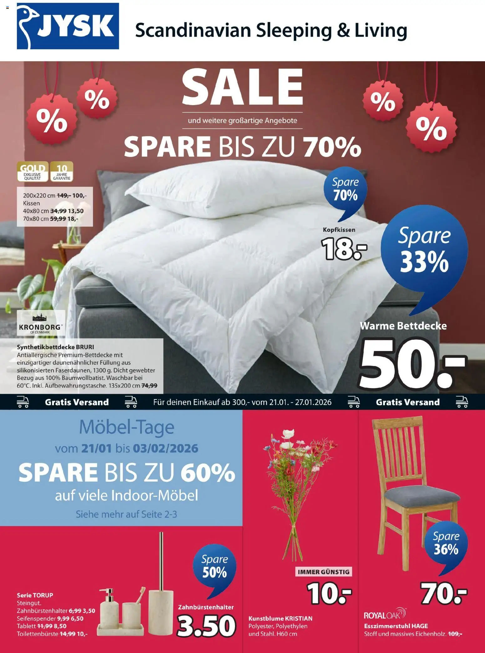 JYSK Angebote gültig ab 19.01.2026 | Seite: 1 | Produkte: Kissen