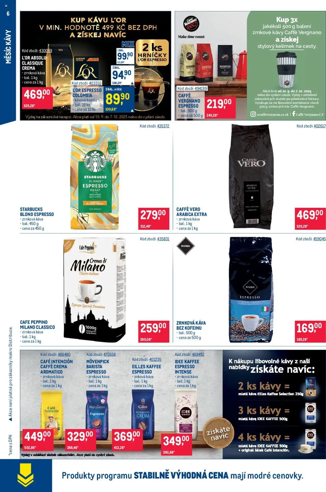 Makro leták - Měsíc kávy od 10.09.2025 | Strana: 6 | Produkty: Kapsle, L'Or, Crema, Caffè crema