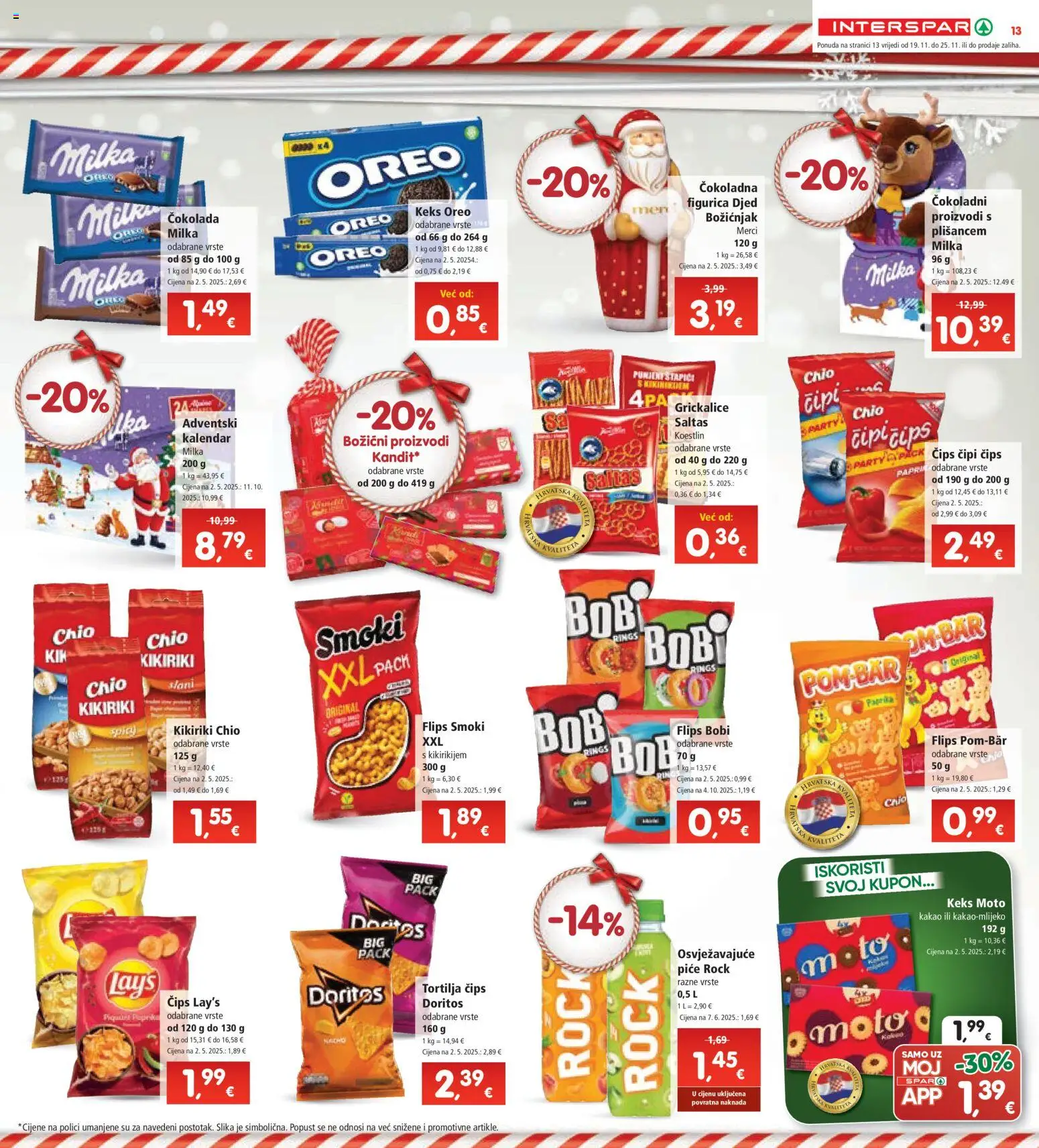 Interspar katalog | vrijedi od 19.11.2025 | Stranica: 15 | Proizvodi: Flips, Čokolada, Čips, Kikiriki