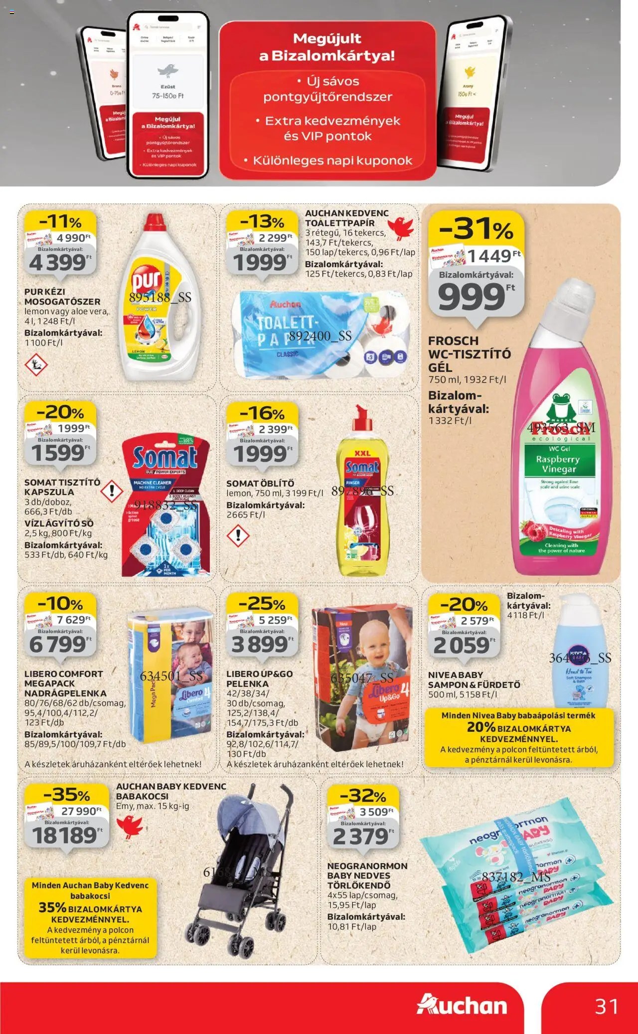 Auchan akciós ujság - amely érvényes a következő dátumtól: 07.08.2025 | Oldal: 31 | Termékek: Lime, Somat, WC, Só