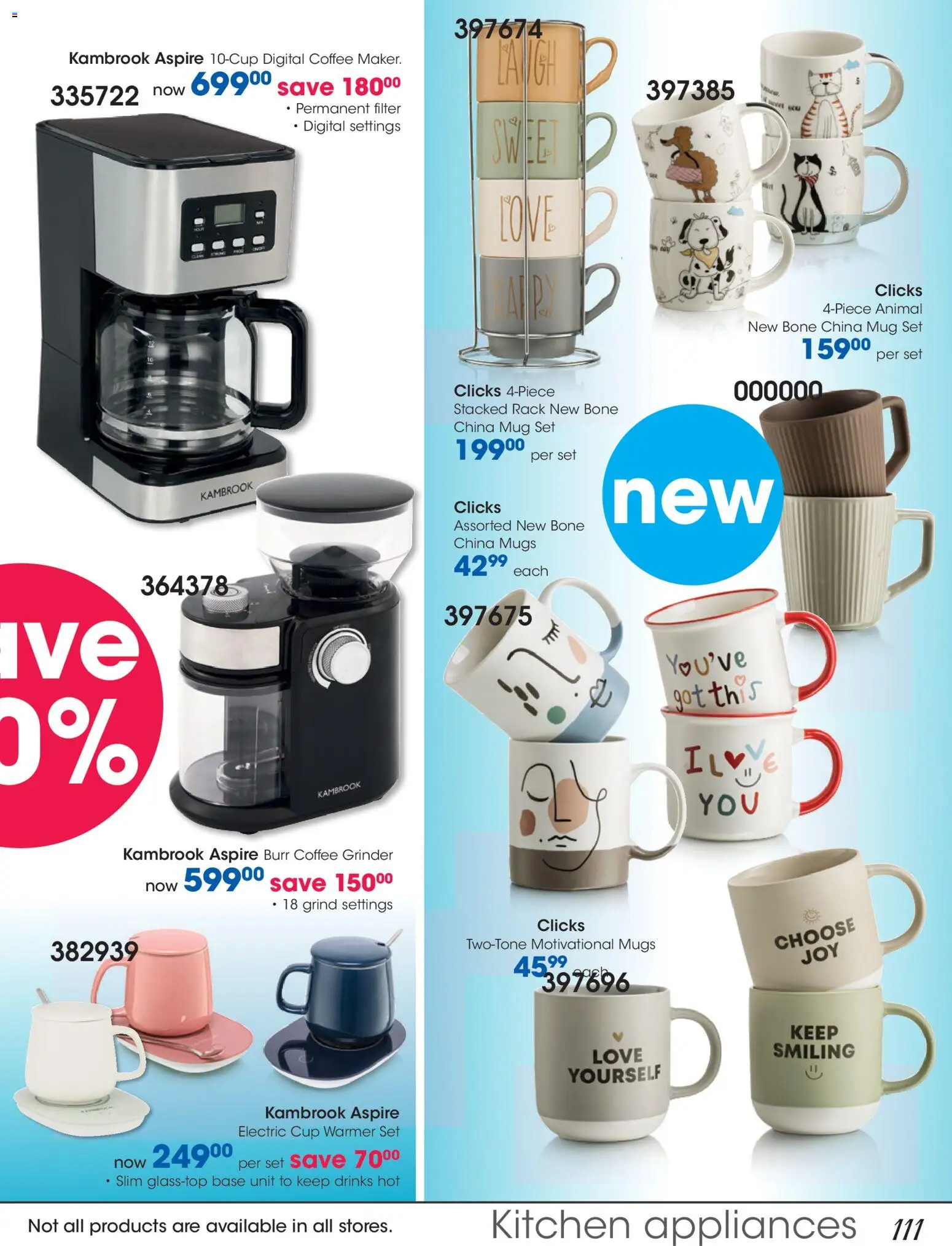 New Clicks catalogue – valid from 28.10.2025 | Page: 111 | Products: Grinder, Coffee grinder, Coffee, Mug