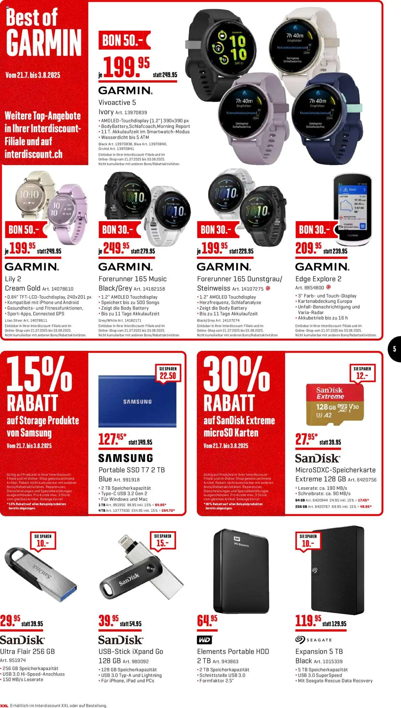 Interdiscount Aktionen ab 21.07.2025 | Seite: 5 | Produkte: Samsung, Iphone, Ipad, Usb
