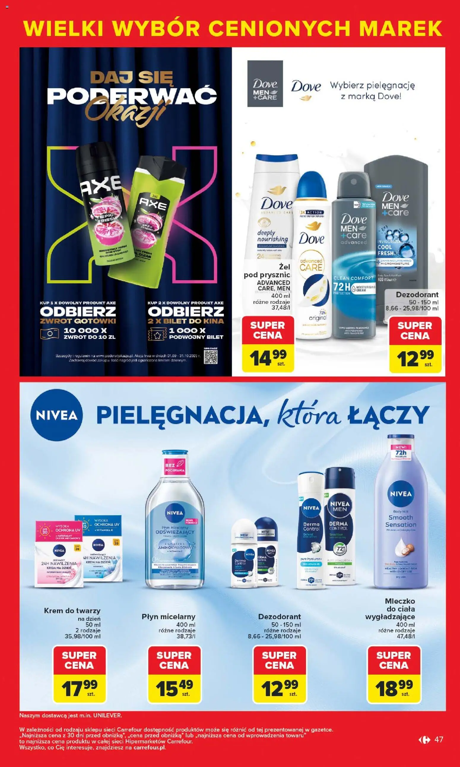 Carrefour Gazetka - Markowe atrakcje cenowe od 27.10.2025 | Strona: 49 | Produkty: Prysznic, Body, Krem, Dezodorant