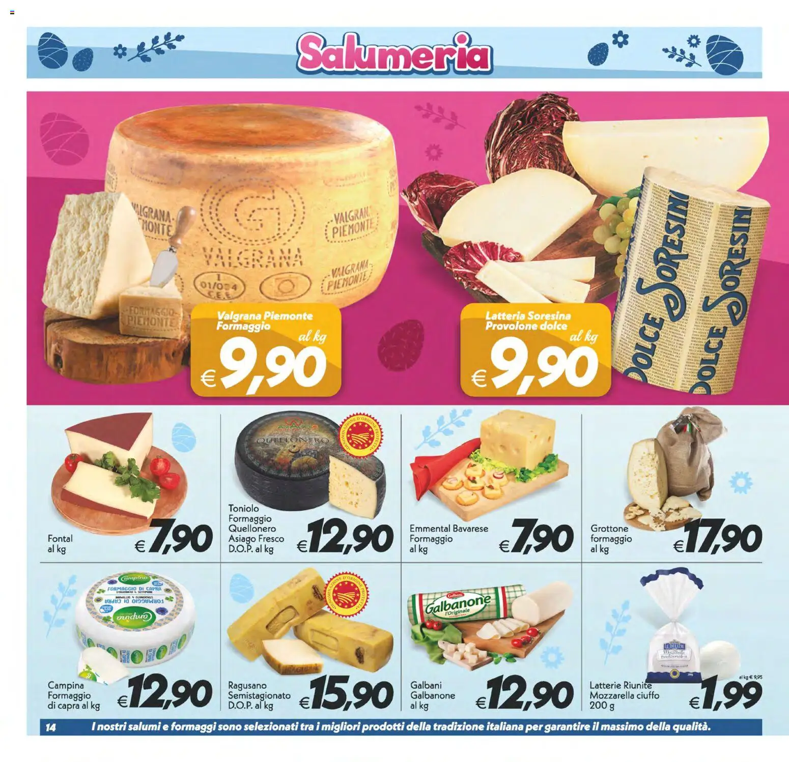 Volantino SuperConveniente del 27.03.2026 | Pagina: 14 | Prodotti: Provolone, Mozzarella, Formaggio, Emmental