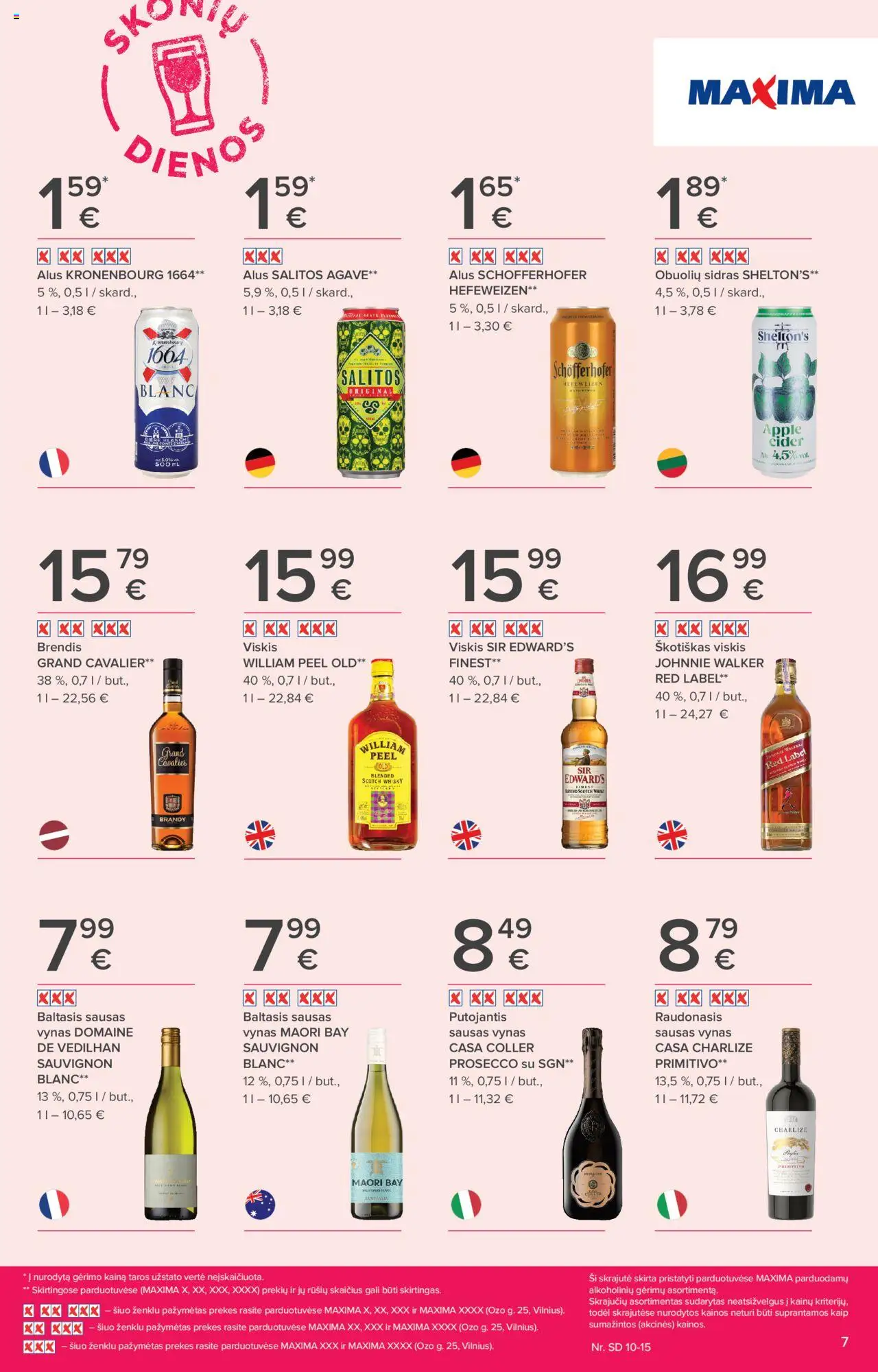 MAXIMA akcijos nuo 02.10.2025 | Puslapis: 7 | Prekių: Viskis, Vynas, Alus